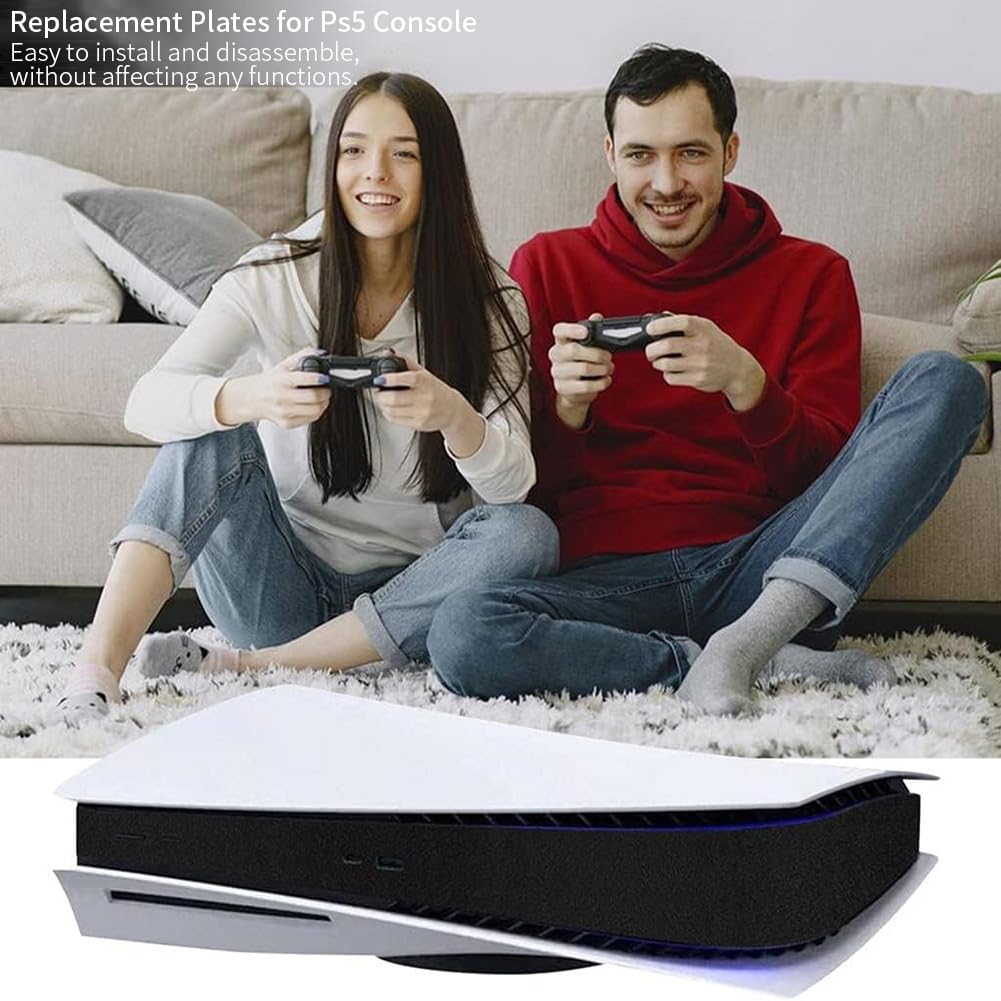 PS5 Console Middle Skin - Scratch-Resistant Carbon Fiber Cover for PS5 Digital Edition - Gaming Accessory for Enhanced Protection & Style (Black) - Perfect for Gaming Setups & Display