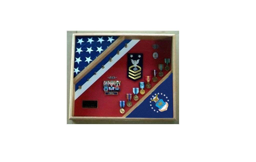 USAF Flag Shadow Box - Air Force Retirement Gift, Military Display Case for Veterans - Perfect for Home, Office Decor & Military Memorabilia Collection