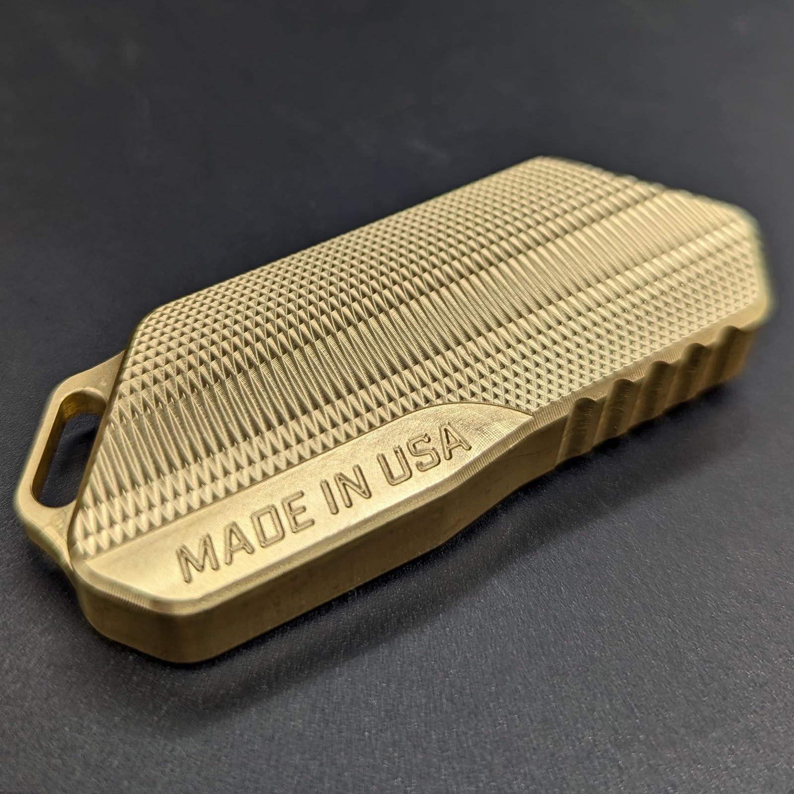 Milspin Magnus Utility Knife - Retractable Box Cutter with Razor Blade | EDC Pocket Knife for Everyday Carry | Veteran Made in USA (Brass 2.0) | Perfect for Office, Warehouse & Outdoor Activities
