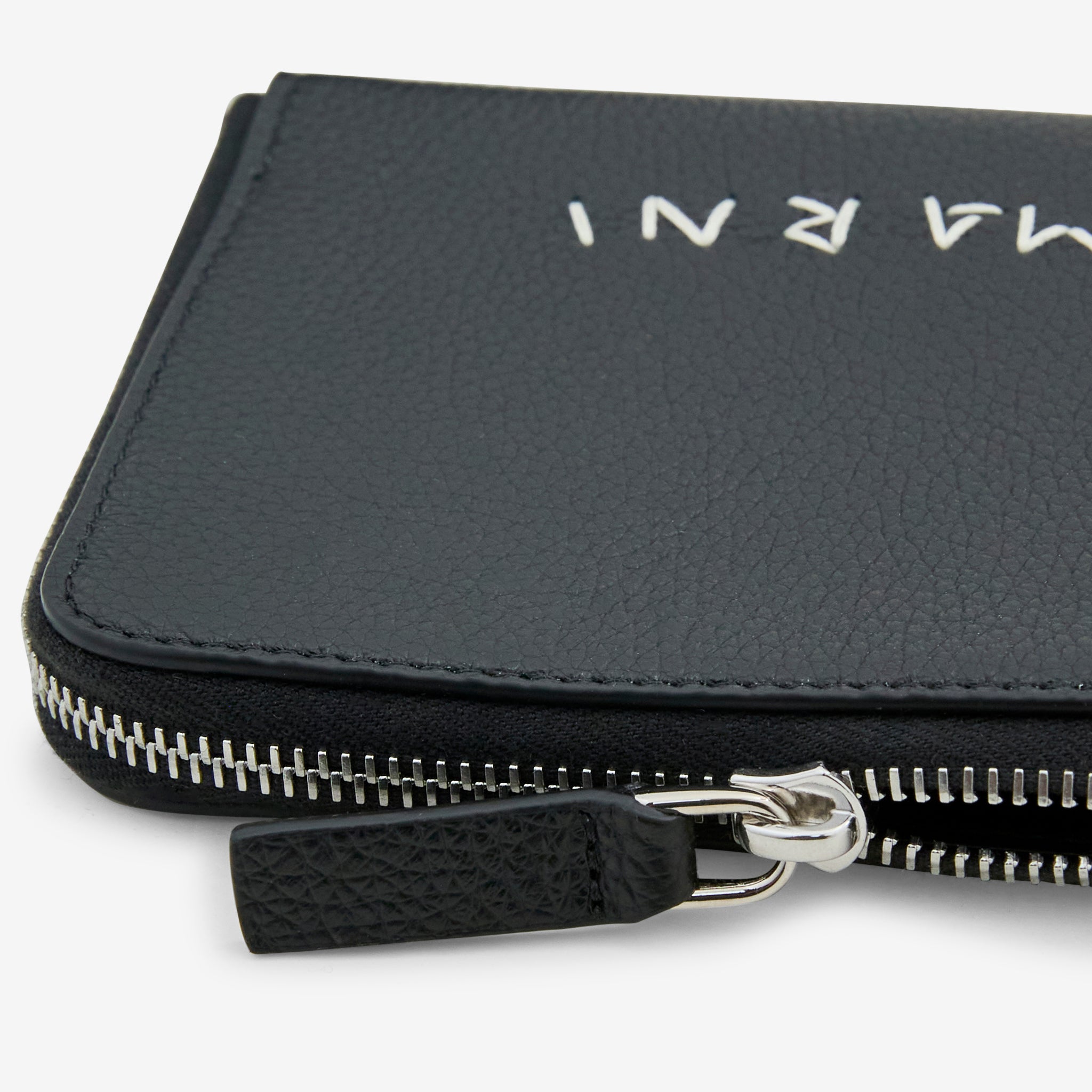 Marni Black Leather Zip Around Wallet for Women - Stylish & Secure Card Holder for Everyday Use & Travel