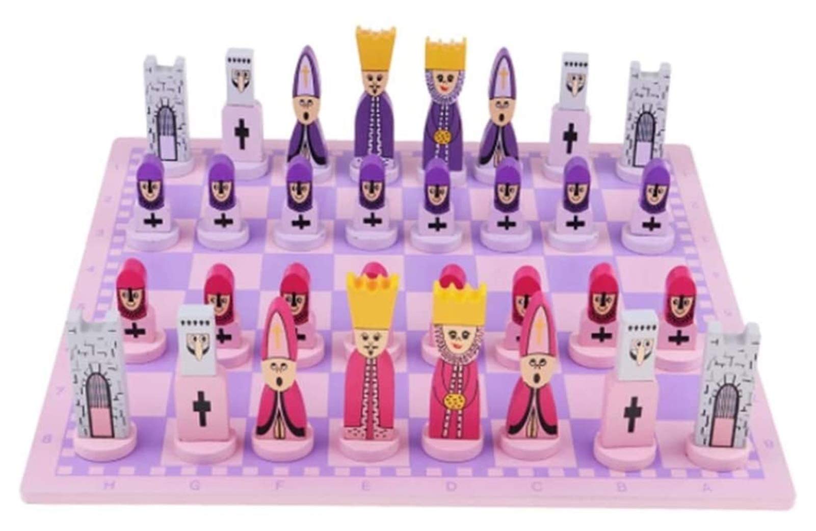 YUNSHAO Portable Travel Chess Set with Folding Board - Fun Educational Toy for Kids & Adults - Pink Cartoon Design - Perfect for Travel, Camping & Family Game Nights