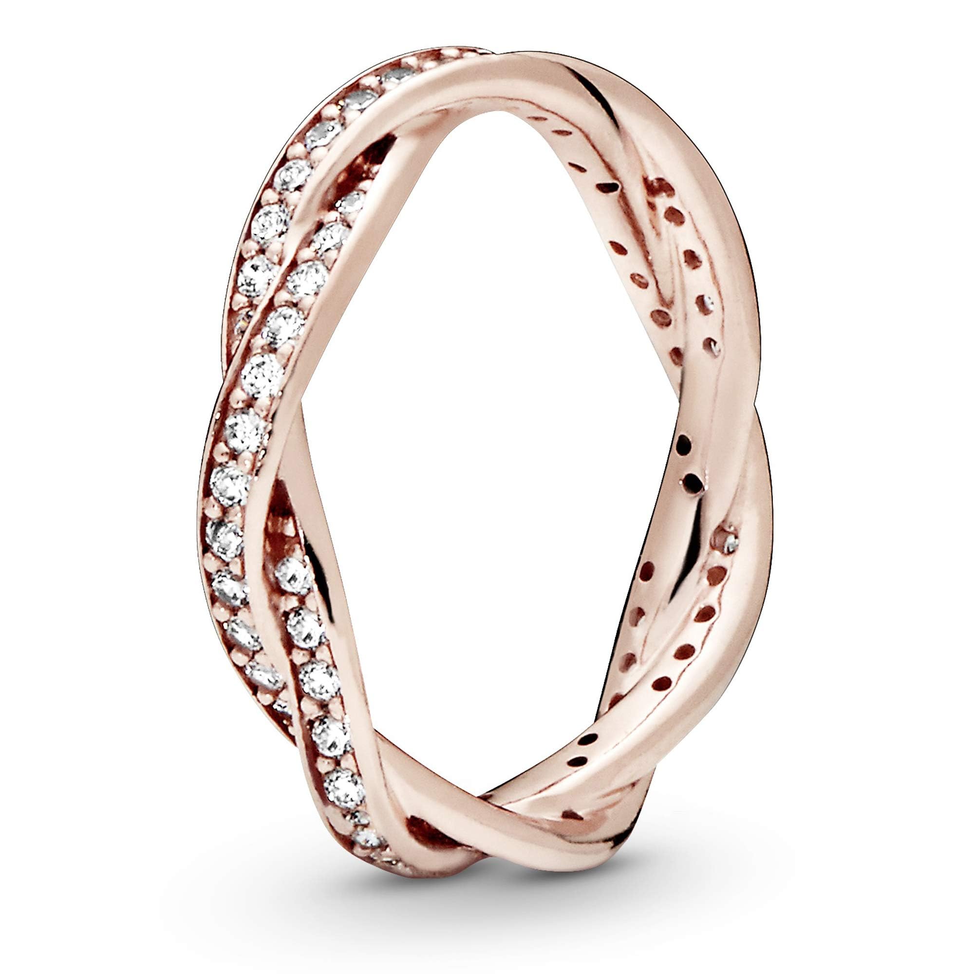 PANDORA Sparkling Twisted Lines Ring for Women - Clear Cubic Zirconia Wedding Engagement Gift - Elegant Jewelry Gift Box Included - Perfect for Anniversaries, Valentine's Day & Special Occasions