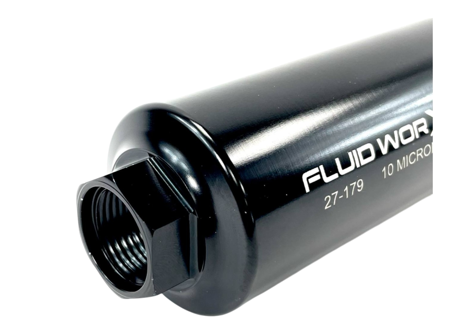 Fluidworks 6GPM Compact Single 10ORB Inlet Dual 8ORB Outlet Post Fuel Filter with Mount (10 Micron) - High Efficiency Fuel Filtration for Diesel Engines, Trucks & Heavy Equipment