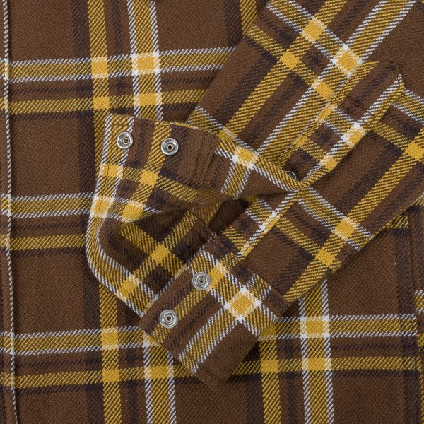 Iron Heart IHSH 372 Ultra Heavy Flannel Western Shirt - Brown Crazy Check Plaid for Men | Durable Workwear & Outdoor Adventure Shirt