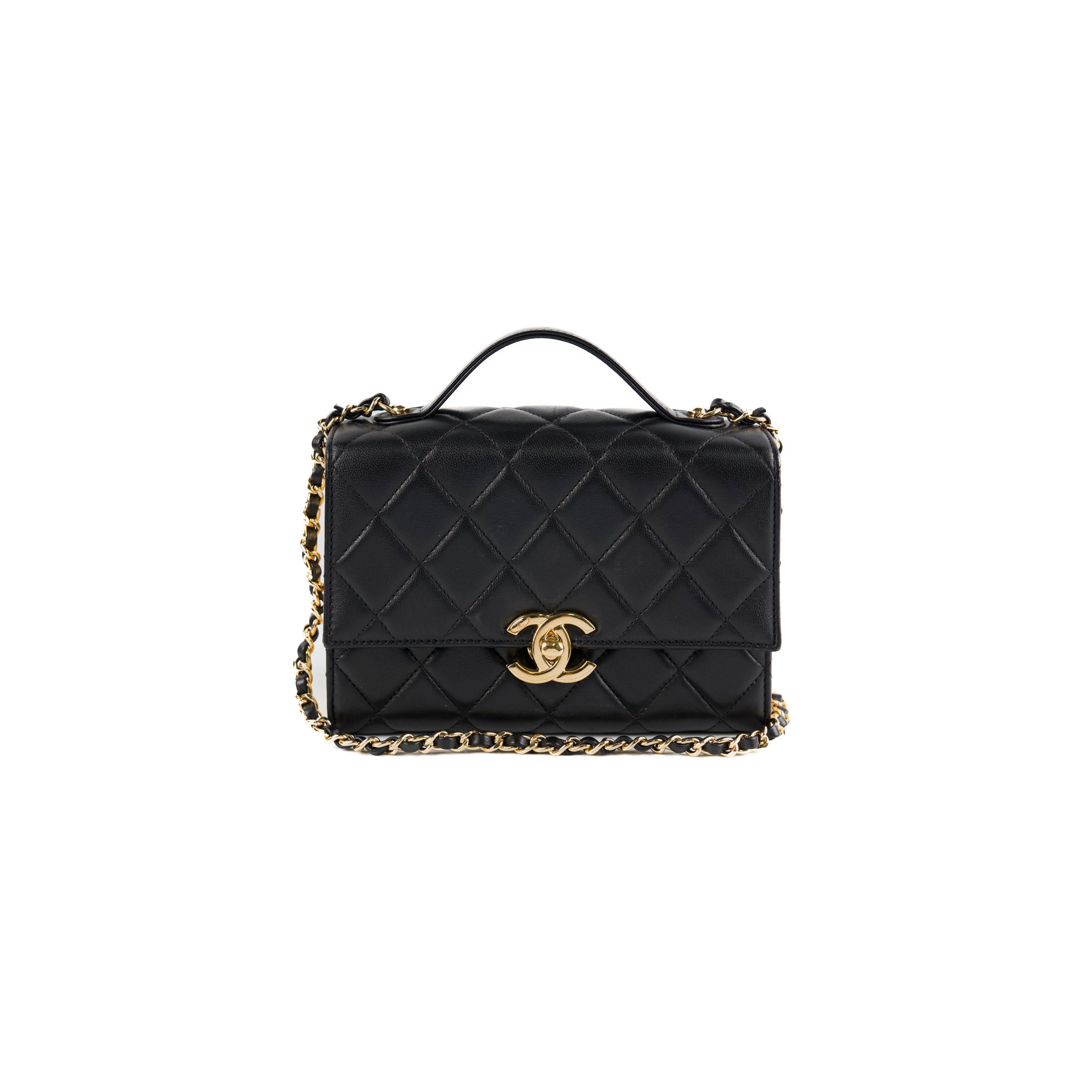 Chanel Seasonal Rectangular Black and Gold Box Bag with Microchip - Luxury Designer Handbag for Women, Perfect for Evening Parties, Date Nights & Special Occasions