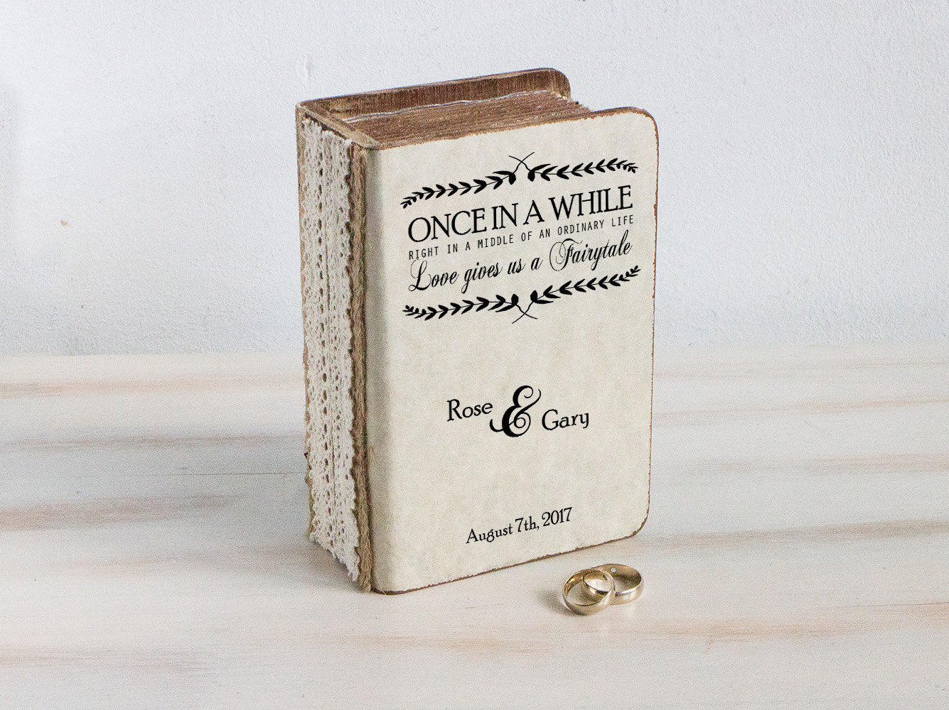 Personalized Rustic Ring Bearer Box - Custom Wedding Ring Holder for Engagement & Ceremony - Perfect for Rustic, Vintage & Boho Weddings