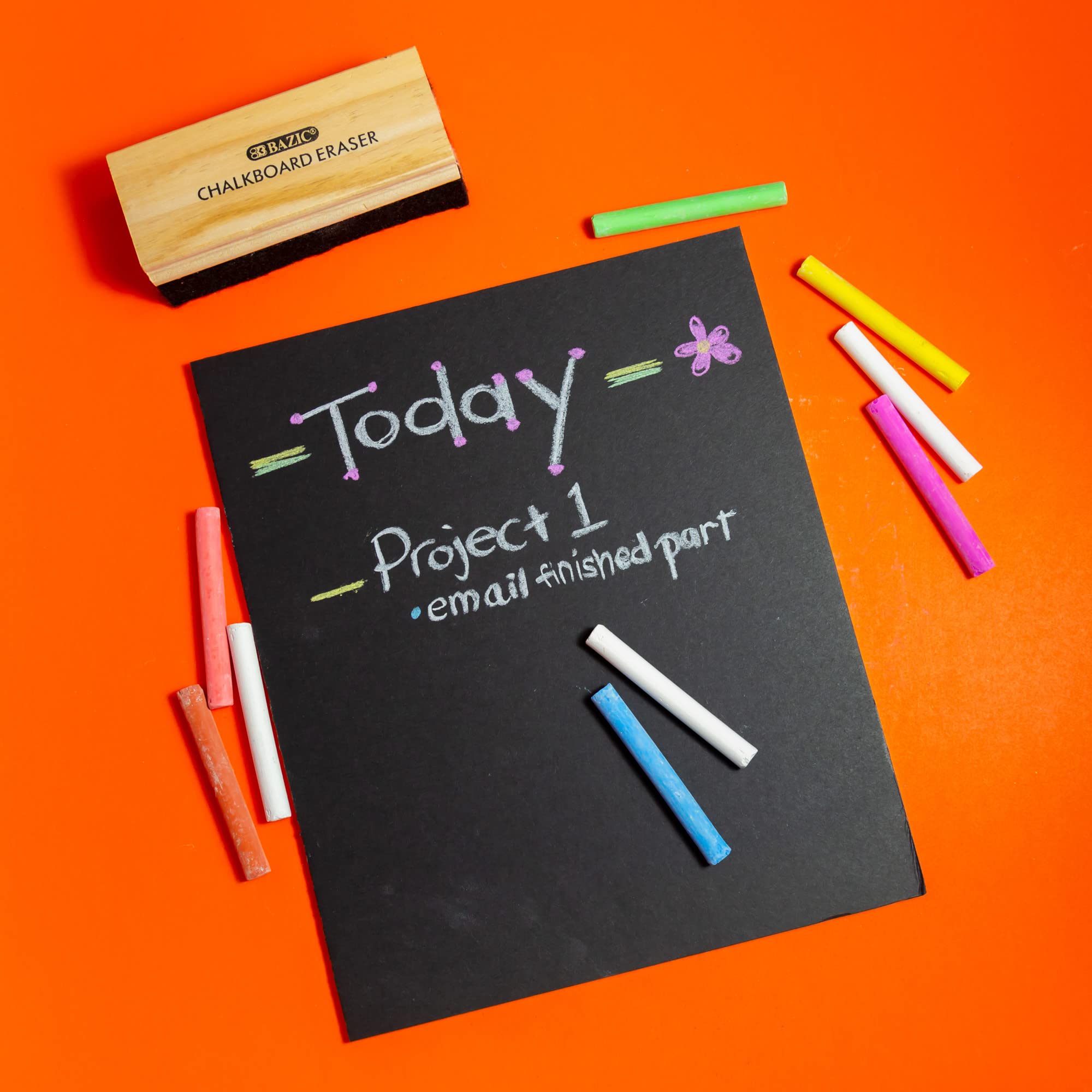 BAZIC Wood Felt Chalkboard & Whiteboard Eraser - 2 Pack Dustless Classroom Cleaner for Teachers, Office, School & Home Use - Perfect for Blackboards, Whiteboards and Chalk Writing Surfaces