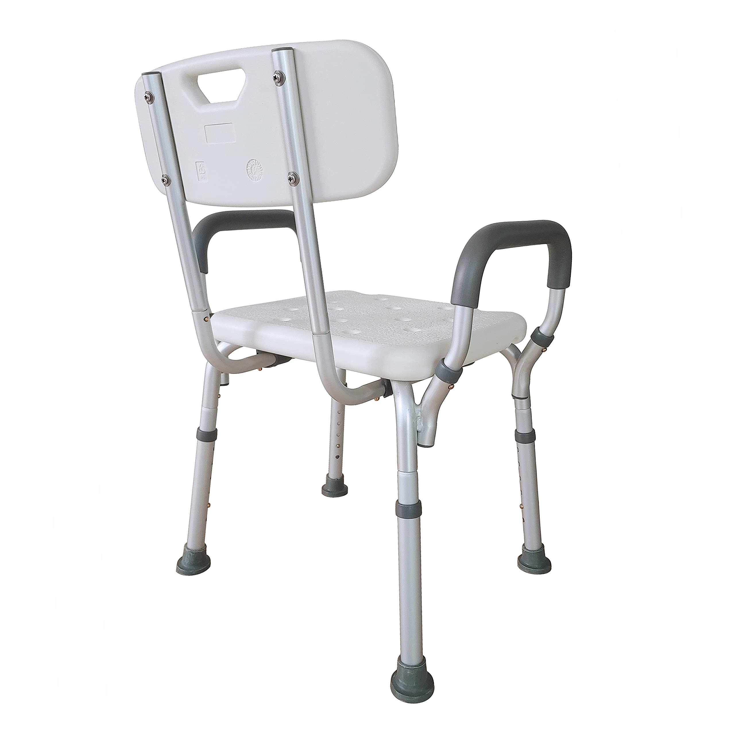 Premium Adjustable Shower Chair with Backrest & Arms - Tool-Free Snap-On Assembly, Lightweight & Portable - Ideal for Elderly, Disabled & Travel Use - Bathroom Safety Bench for Seniors & Mobility Assistance