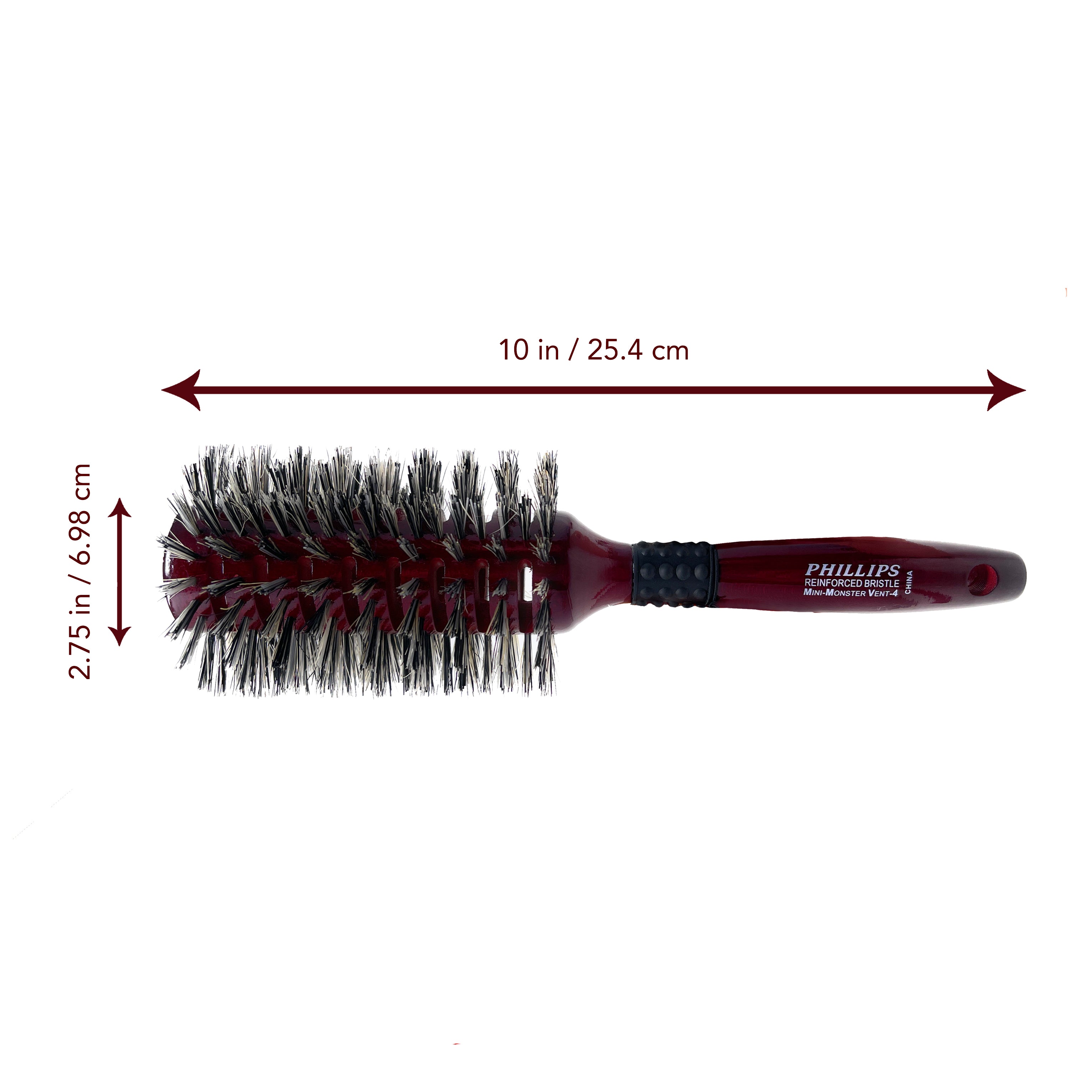Phillips Brush Monster Vent Barrel Hair Brush with Wood Handle - Detangling & Styling for All Hair Types - Perfect for Home, Salon & Travel Use