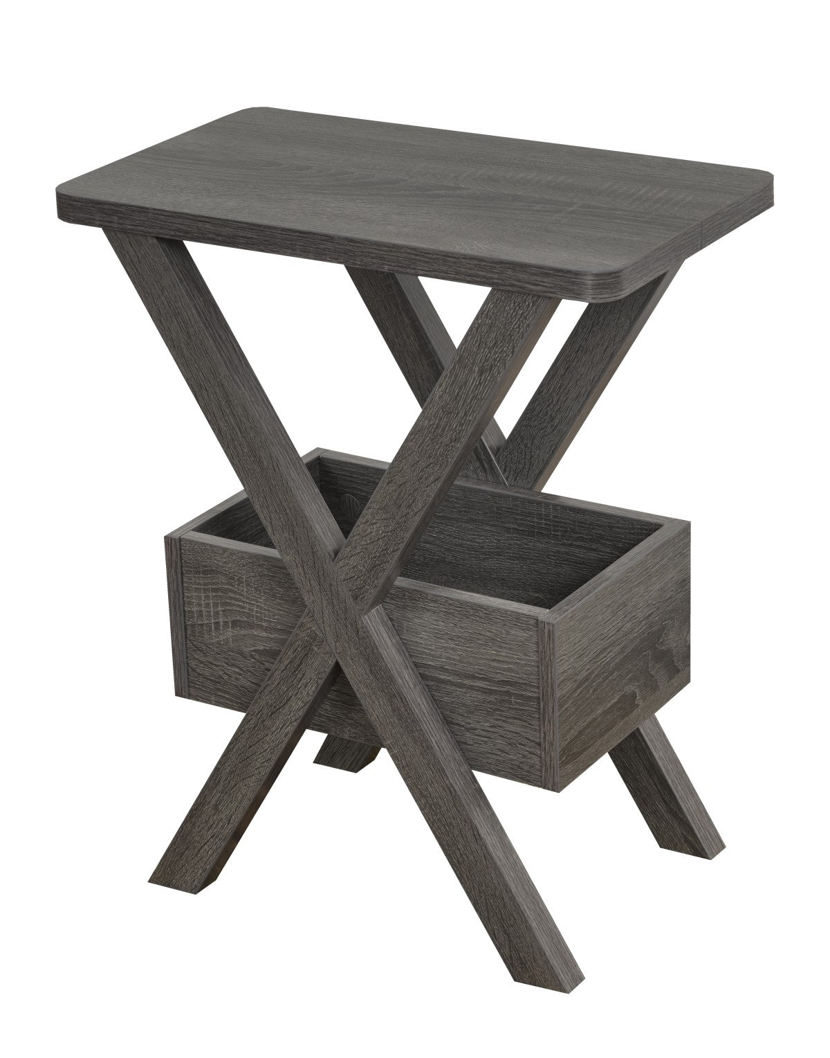 Modern Grey Chair Side Table - Small Nightstand for Bedroom, Living Room, or Office - Compact End Table with Sturdy Design