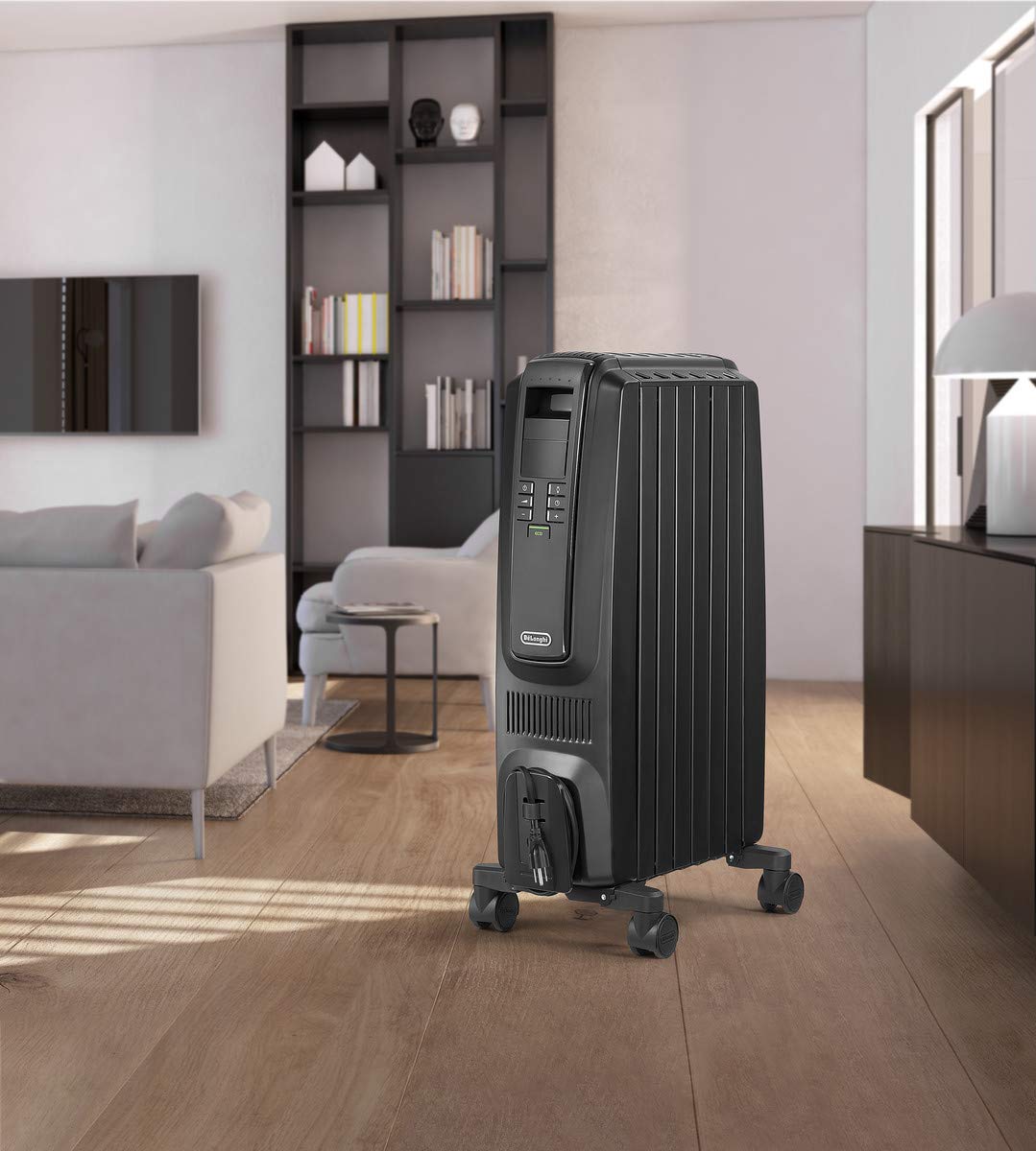 DeLonghi TRD40615EBK 1500W Digital Oil Filled Radiator Heater - Energy Efficient Electric Space Heater with Programmable Timer & Safety Features for Bedroom, Living Room, Office (16