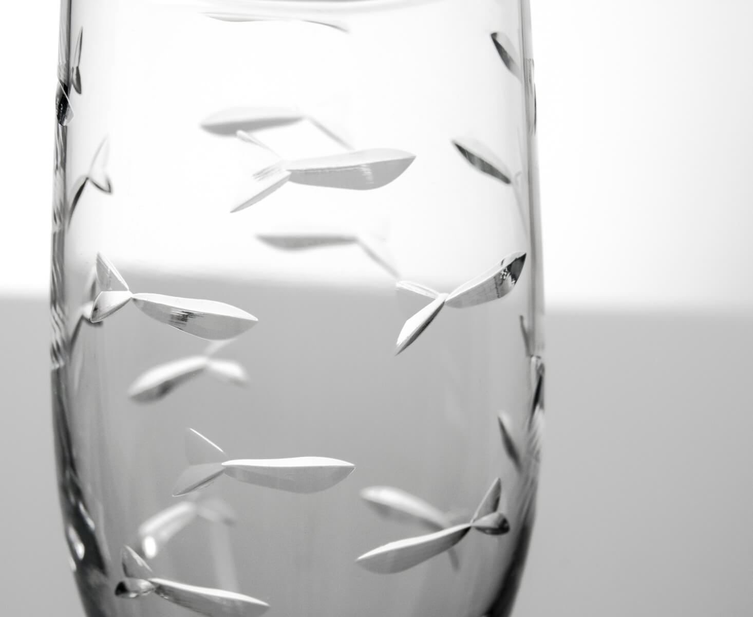 School of Fish 8oz Champagne Flutes - Set of 4 Elegant Glassware for Weddings, Parties & Special Occasions
