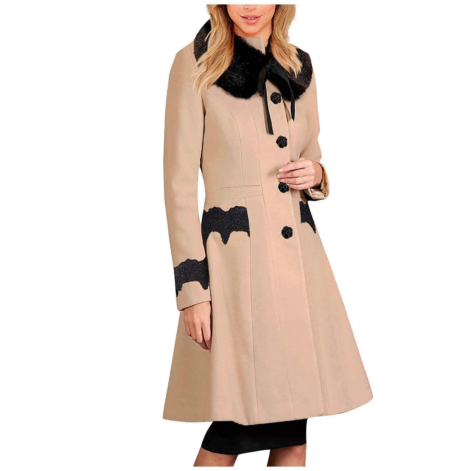 Women's Long Sleeve Patchwork Plush Jacket with Removable Collar & Pockets - Cozy Leopard Print Sweater Coat for Fall/Winter - Perfect for Office, Dating & Outdoor Activities