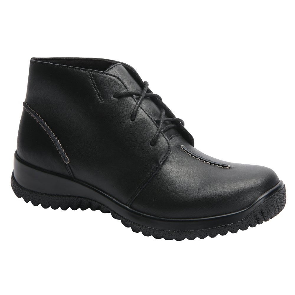 Drew Shoe Women's Krista Lightweight Leather Casual Boots - Black, Size 9 M, Rubber Sole | Comfortable Walking Shoes for Work, Travel & Everyday Wear