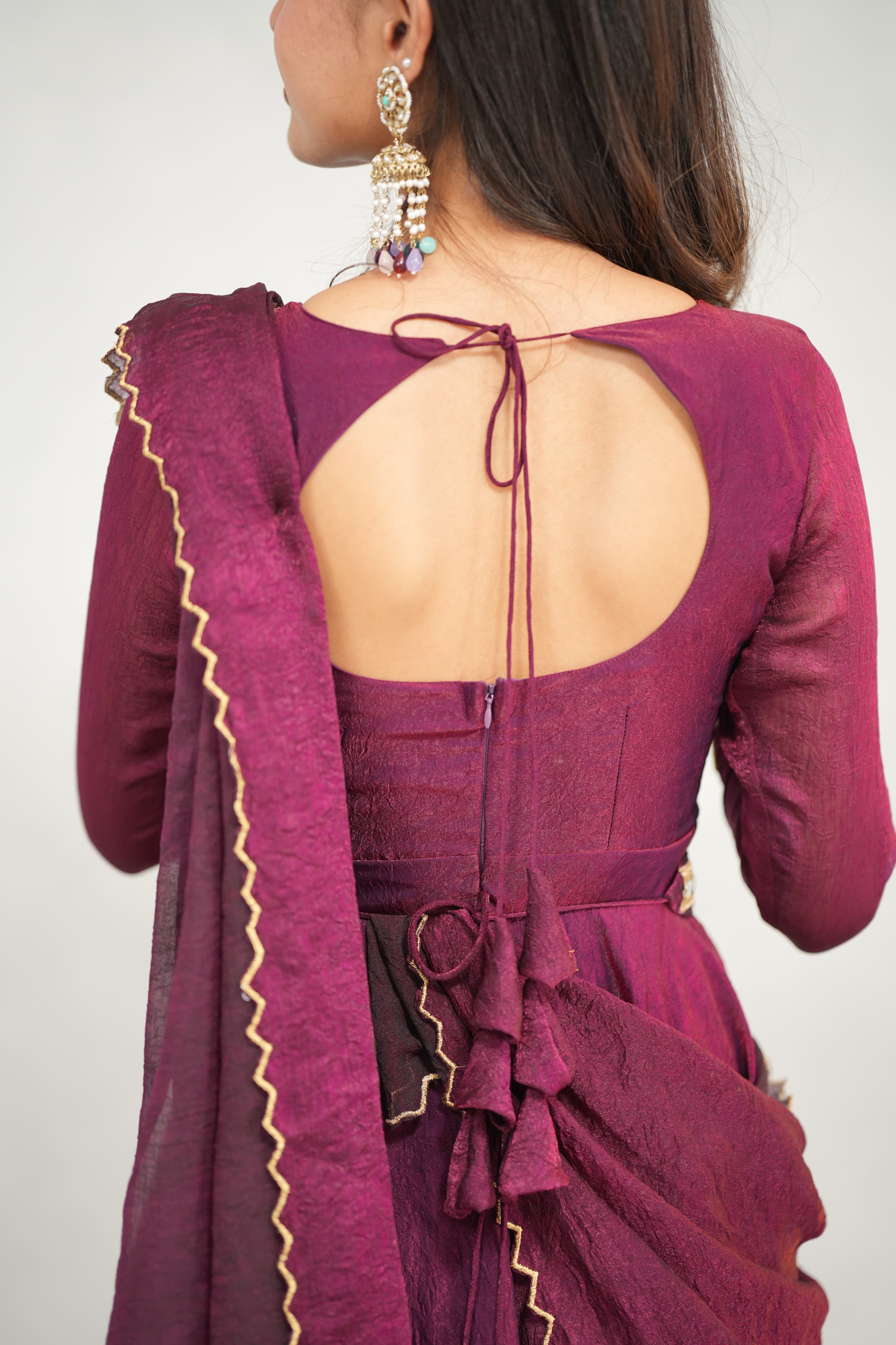 Vidhya Premium Designer Drape Wear - Elegant Fashion Shawl for Women | Perfect for Parties, Weddings & Special Occasions