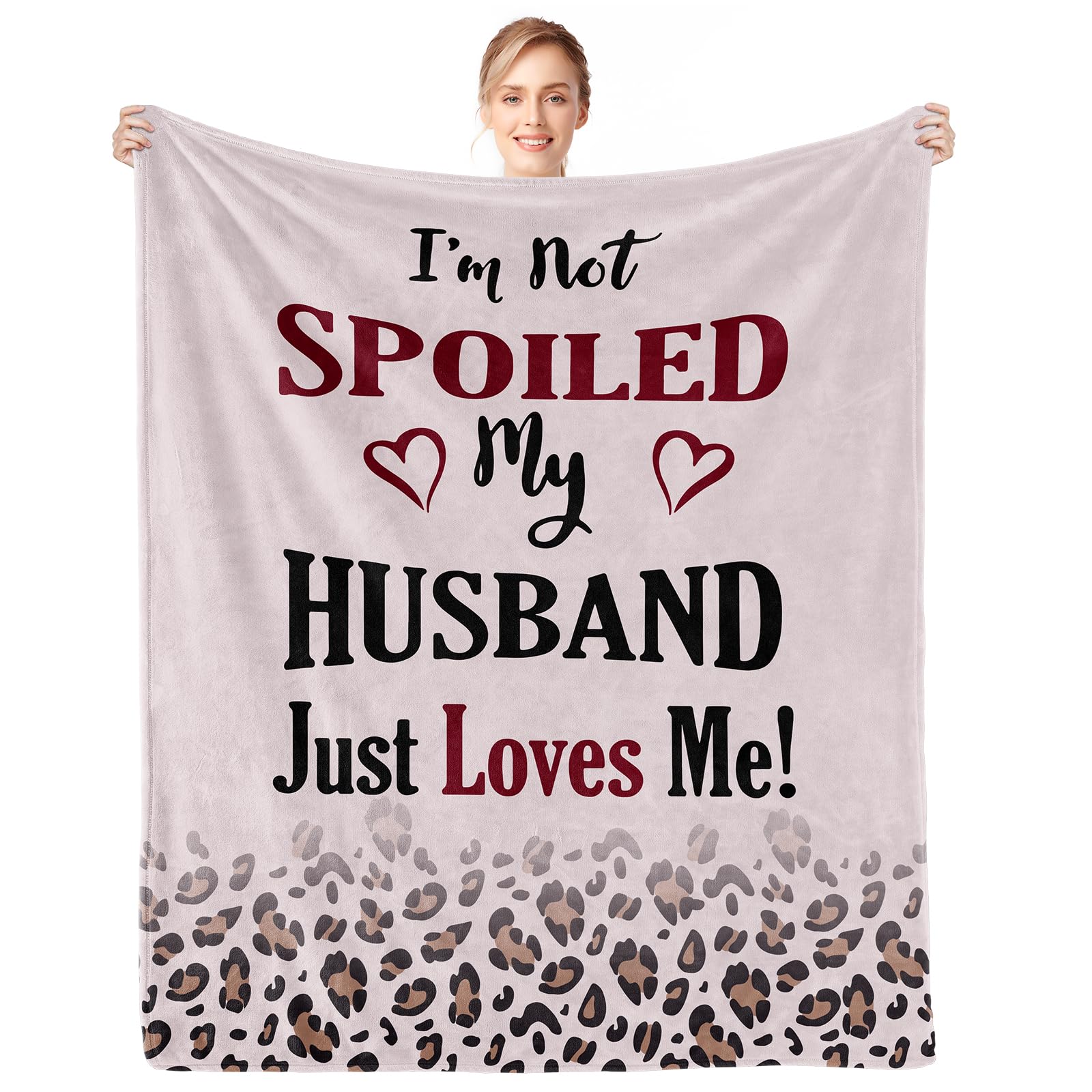 Premium 60x50in Soft Throw Blanket for Wife - Valentine's Day, Anniversary & Birthday Gifts for Her - Cozy Christmas & Mother's Day Present - Perfect for Cuddling on Couches, Beds & Movie Nights