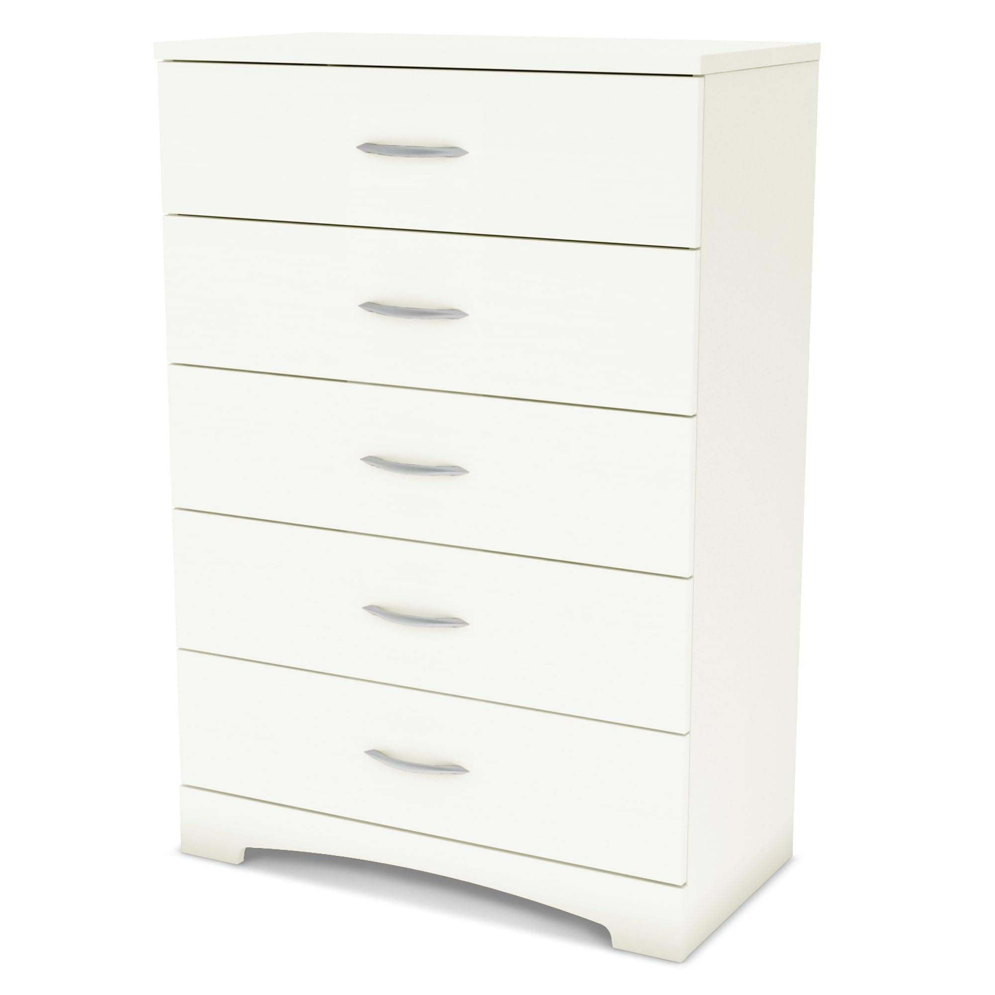 South Shore Step One 5-Drawer Chest Dresser - Pure White Wooden Storage for Bedroom, Nursery & Kids Room Organization