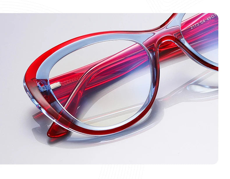 CCspace Women's Full Rim Cat Eye Plastic Eyeglasses 57389 - Stylish Retro Frames for Women, Lightweight & Durable, Perfect for Office, Reading & Fashion Accessories