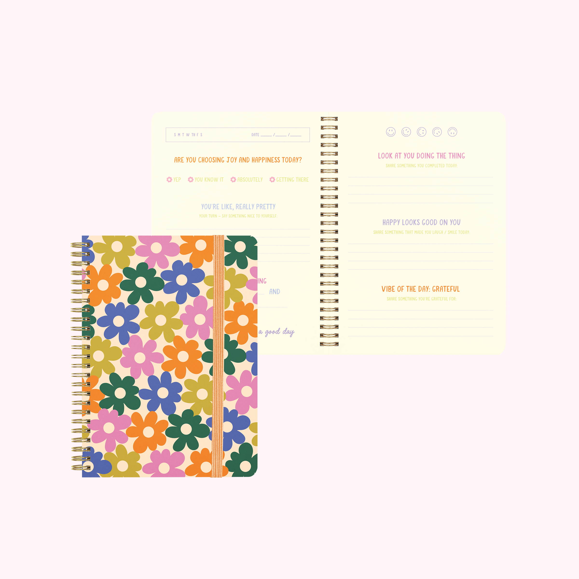 Bold Floral Mini Gratitude Journal - Inspirational Notebook for Women, Self-Care & Mindfulness - Perfect for Daily Reflection, Goal Setting & Positive Affirmations