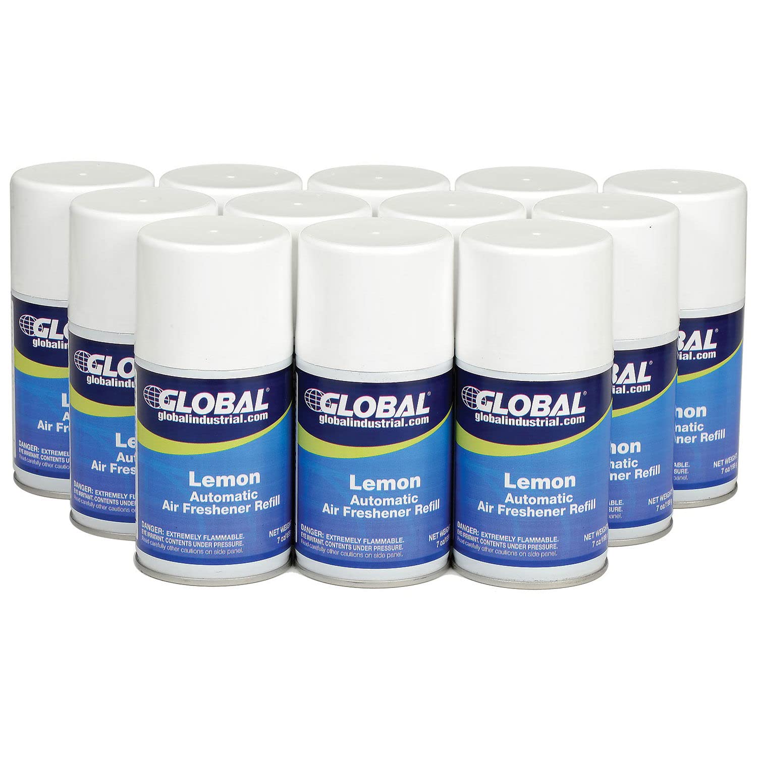 Automatic Air Freshener Refills - Lemon Scent 7oz (12 Pack) | Long-Lasting Home & Car Odor Eliminator | Perfect for Bathrooms, Offices & Vehicles