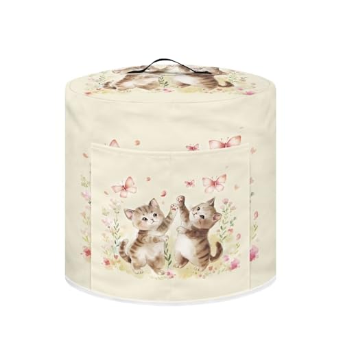 Cute Cat Butterfly Floral