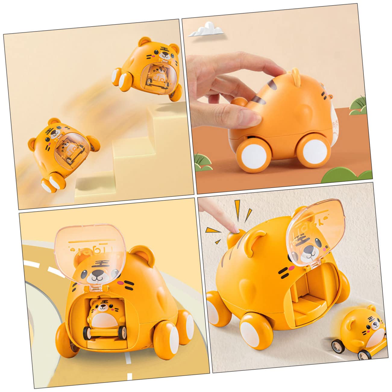 ifundom Mini Push Back Toy Car for Kids - Pet Race Vehicles for Playtime Fun
