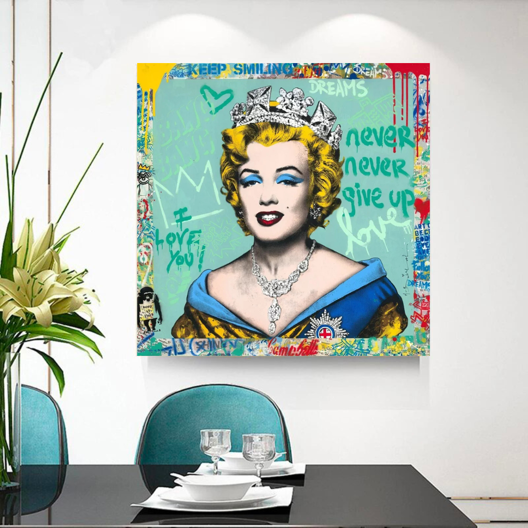 Never Give Up Marilyn Monroe Motivational Poster - Inspire Courage & Strength for Home, Office, or Gym Decor