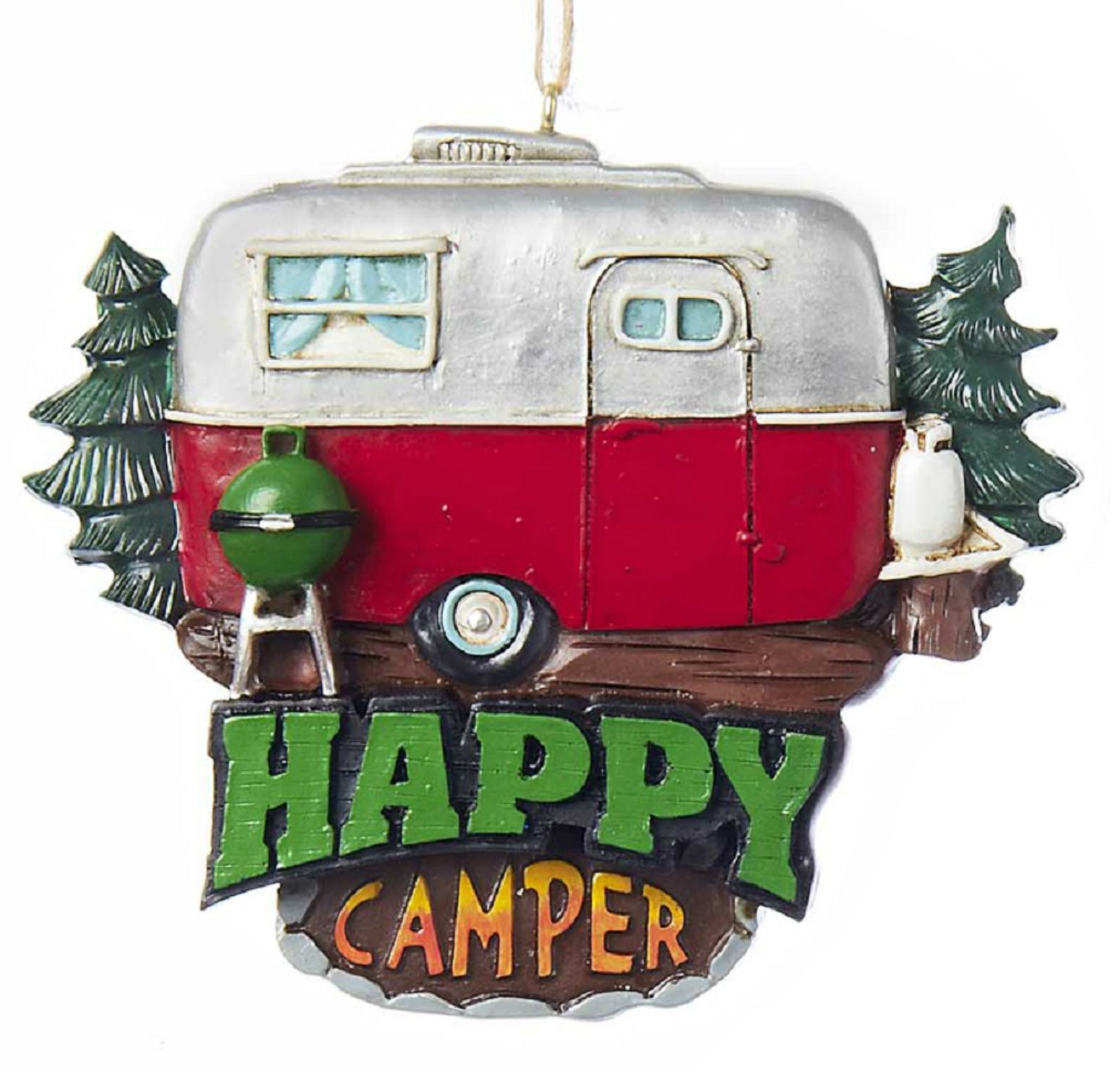 Resin Painted Camper Hanging Ornaments - Set of 2 with 'Home Sweet Home' & 'Happy Camper' Designs - Perfect for RV Decor, Christmas Tree Ornaments, and Gift Giving