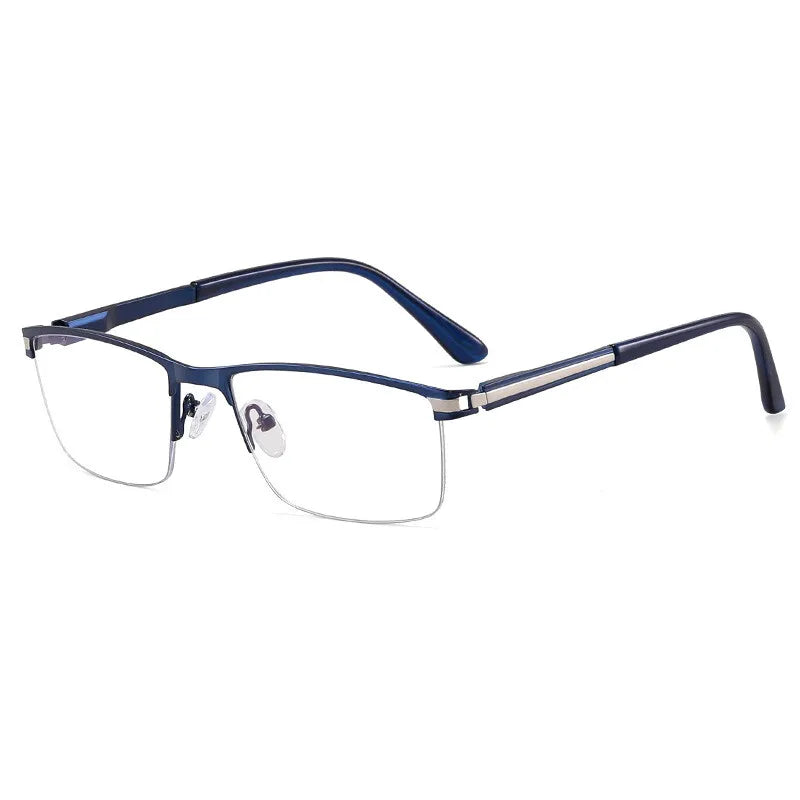 CCspace Semi-Rim Square Alloy Spring Hinge Eyeglasses for Men & Women - Lightweight Durable Frame for Reading, Driving & Daily Use - Model 300842