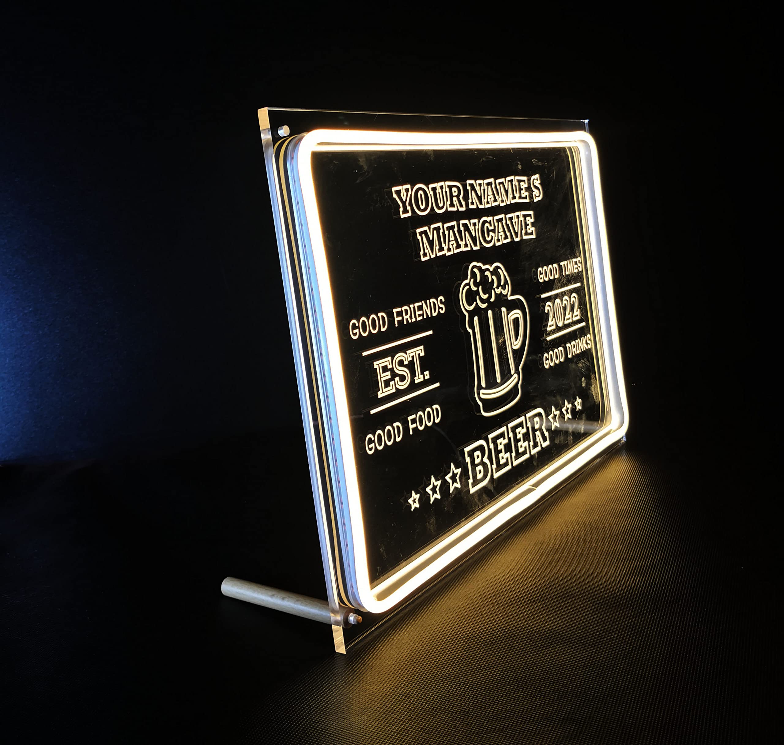 Custom Neon Bar Sign - Personalized LED Home Bar Sign for Man Cave & Pub Decor - 13.8