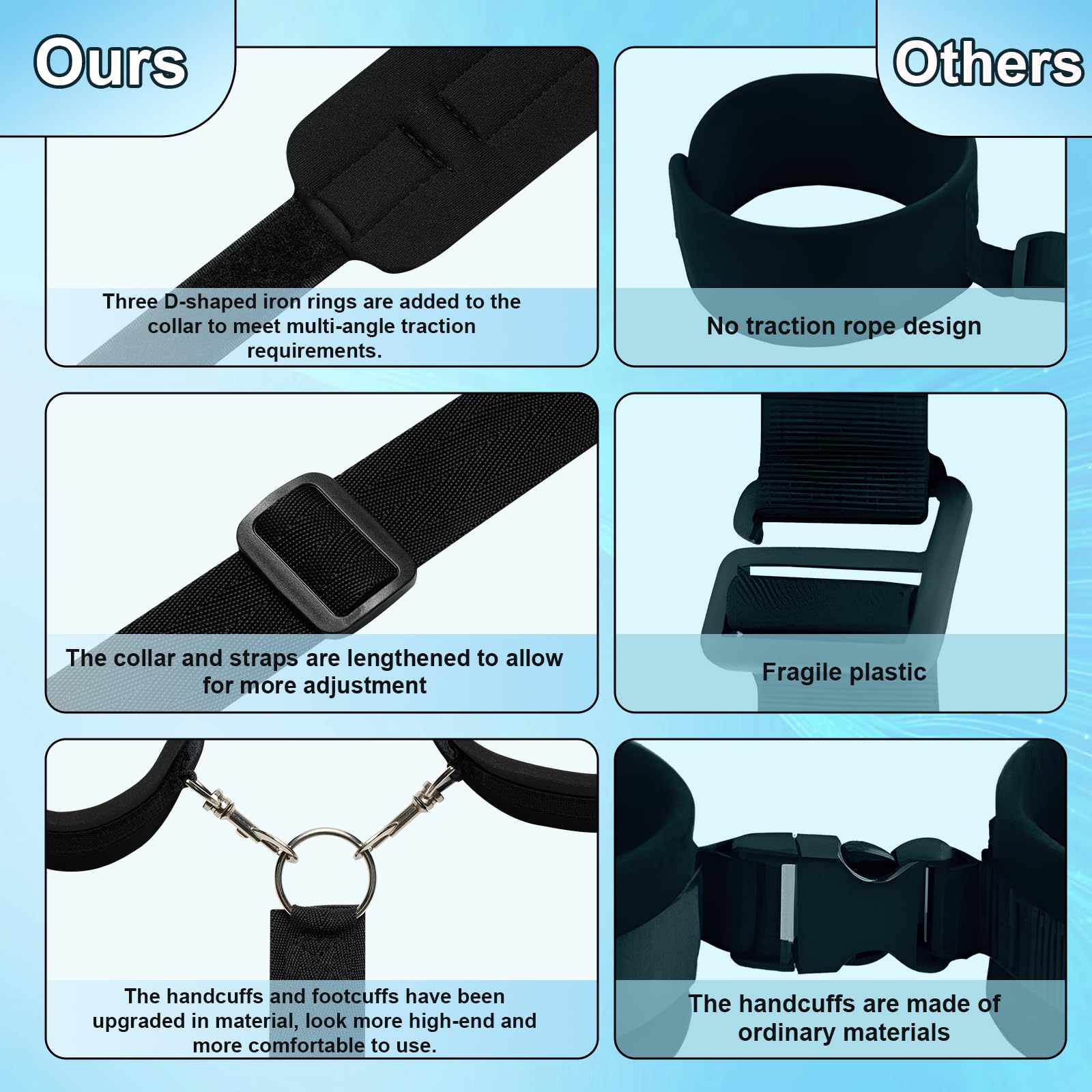 BDSM Bondage Kit for Couples - Restraints, Blindfold & Traction Chain - Adult Role Play Toys for Spicing Up Your Sex Life - Perfect for Bedroom Games & BDSM Exploration