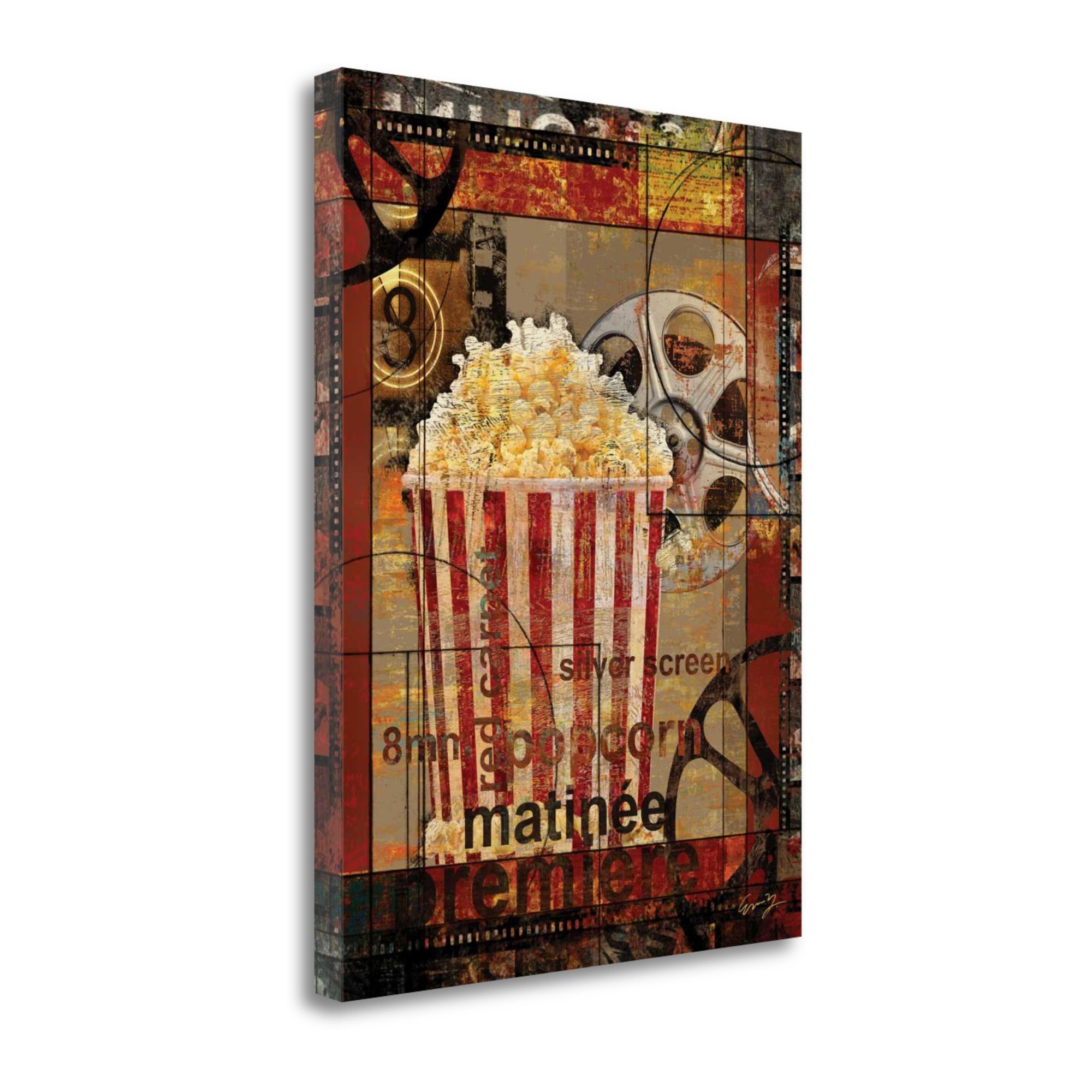 Movie Popcorn Fine Art Giclee Print by Eric Yang - Gallery Wrapped Canvas Wall Art Ready to Hang - Perfect for Home Theater Decor, Living Room & Office Wall Decor