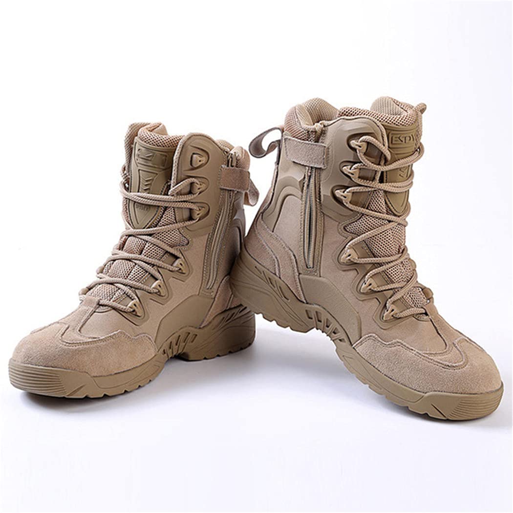**KEHAIOO Men's Leather Breathable Desert Boots - Durable Outdoor Climbing, Hunting & Military Tactical Training Shoes for Hiking, Camping & Adventure**