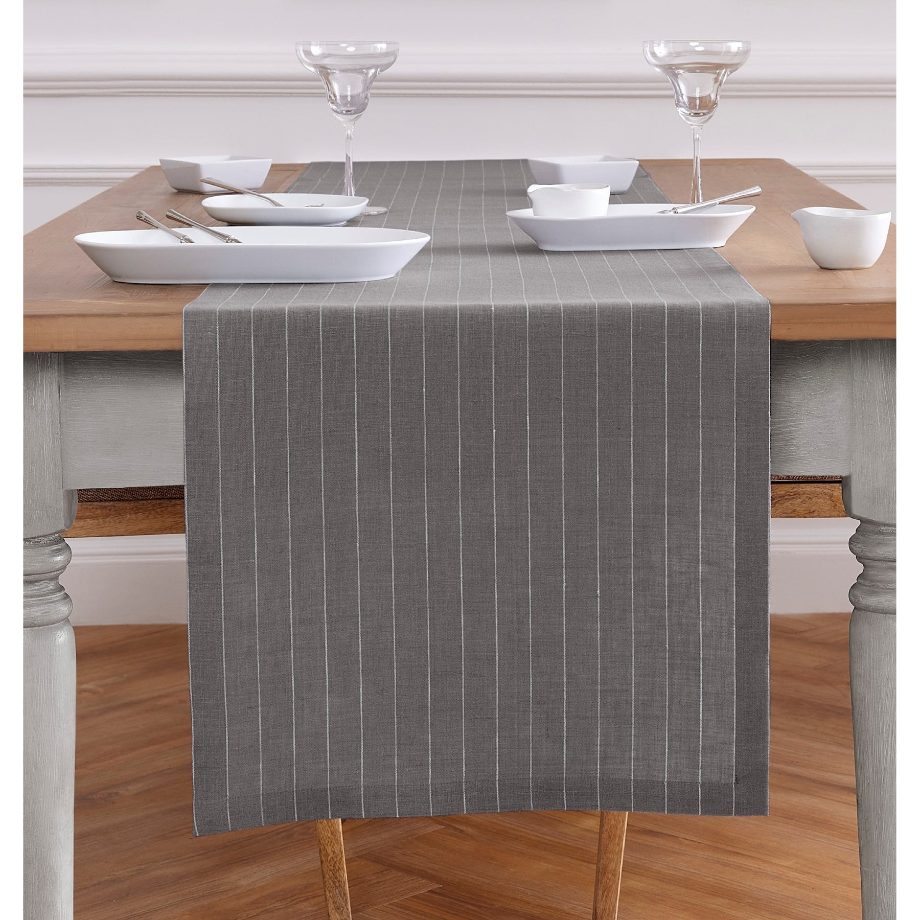 Natural and White Pinstripe