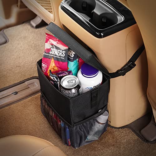 KMMOTORS Aladdin Durable Car Trash Can with Leak-Proof Liner - Small Auto Garbage Bin for Sedan, SUV, Truck & Road Trips - Includes 10 Trash Bags for Car Organization & Cleanliness