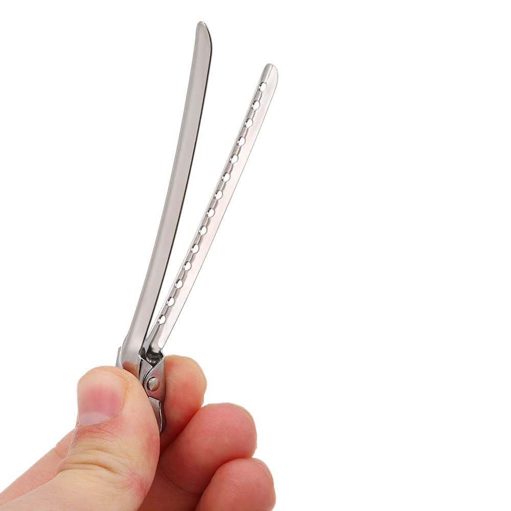 POOWE Small Metal Alligator Hair Clips - Flat Single Prong Barrette for DIY Hair Bows & Accessories | Durable Steel Hair Clips for Women & Girls | Perfect for Styling, Crafting & Gift Giving