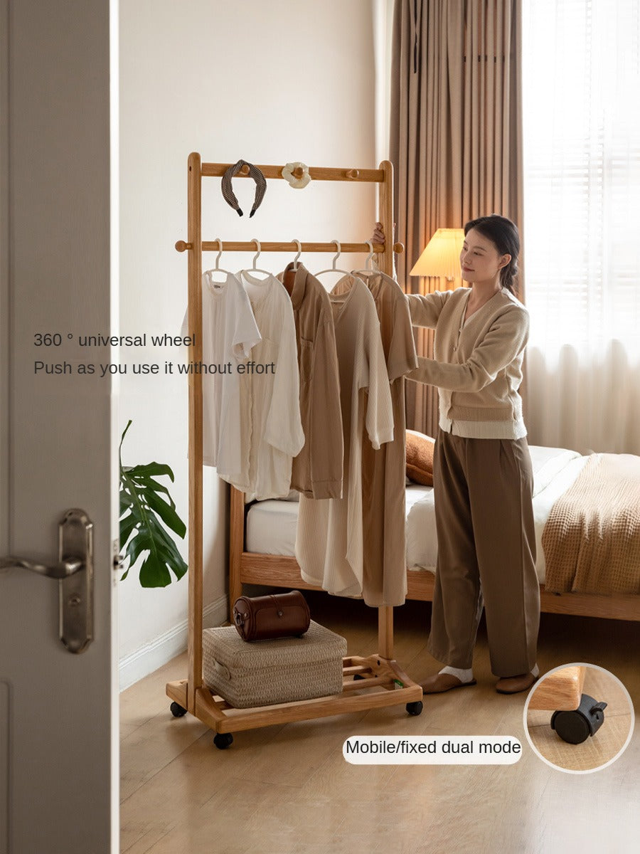 Premium Solid Oak & Birch Wood Wall Hanger - Adjustable Coat Rack for Jackets, Hats & Bags - Perfect for Entryway, Bedroom & Closet Organization