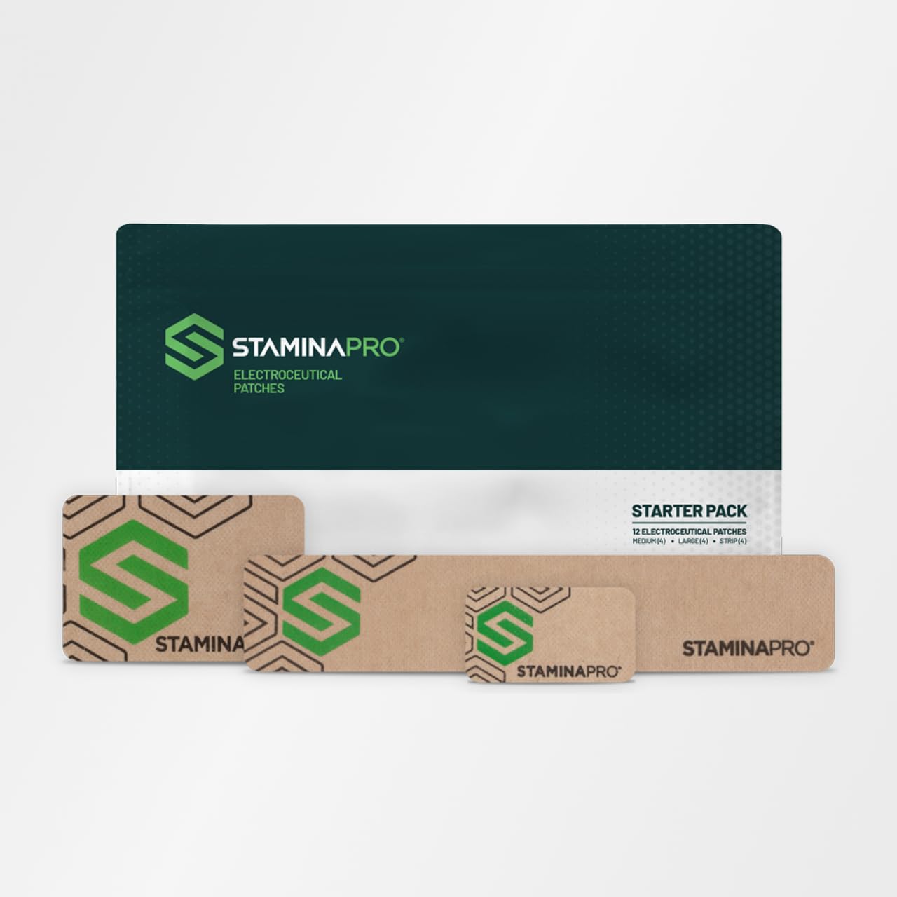 12 STAMINAPRO Electroceutical Patches for Muscle Recovery - Relieve Soreness, Strain, Fatigue & Tightness - Pain Relief for Athletes, Gym Workouts & Post-Surgery Recovery