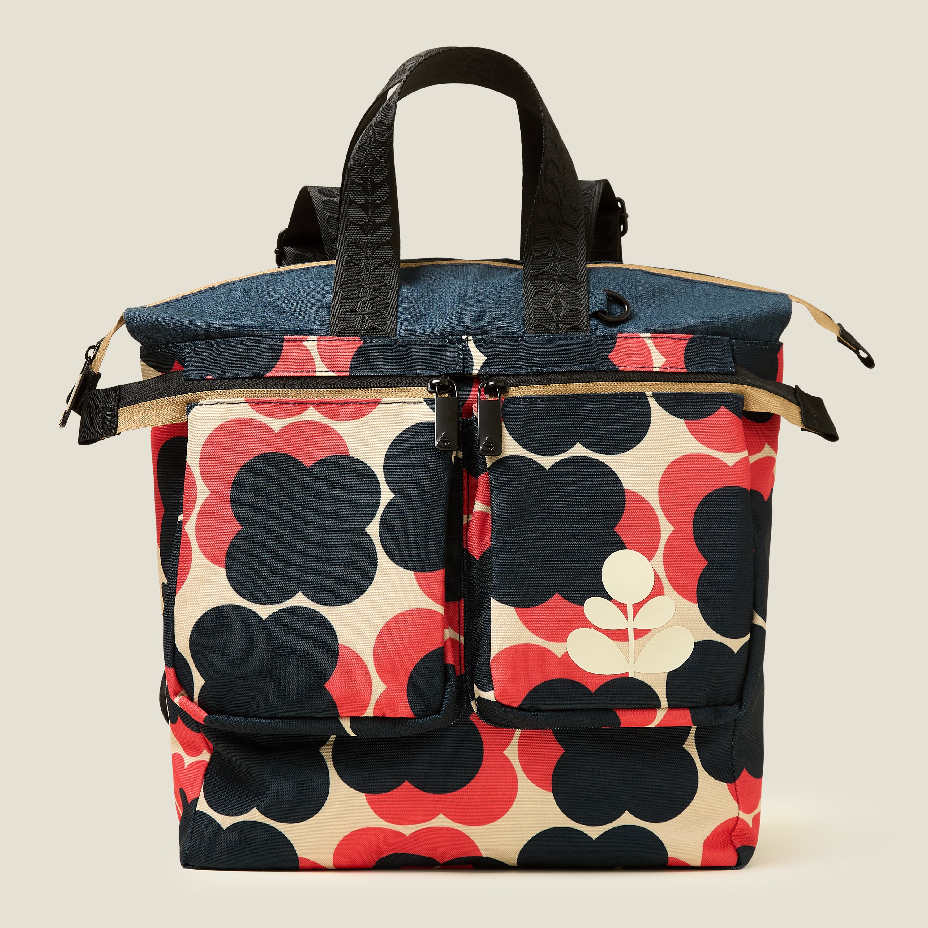 Axis Backpack - Waterproof Travel Backpack with Floating Flower Navy Red Design - Perfect for Hiking, Camping, and Outdoor Adventures