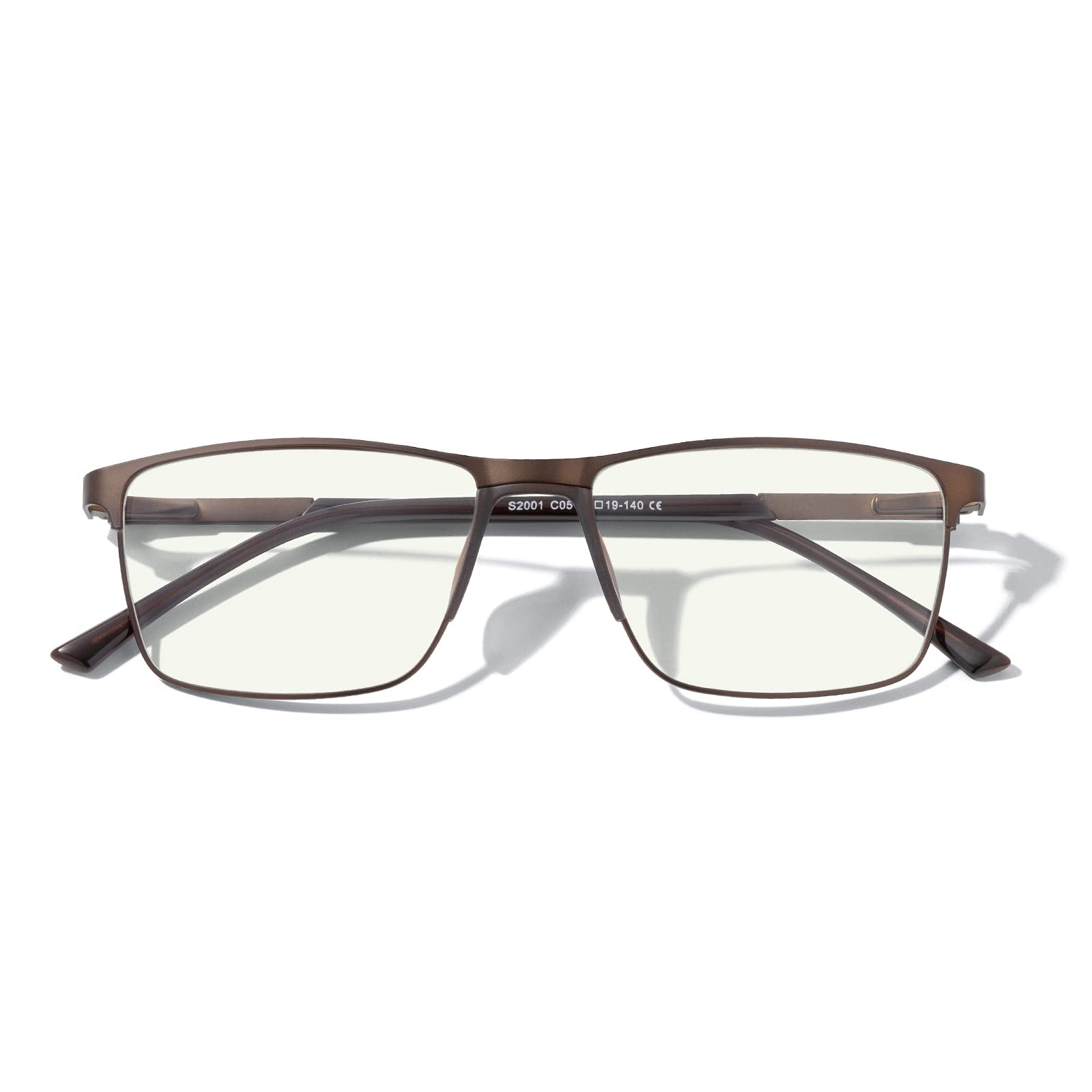 Blue Light Blocking Glasses for Men - Anti Eye Strain Reading Glasses with Metal Frame & Spring Hinge | Computer, Gaming & Office Use