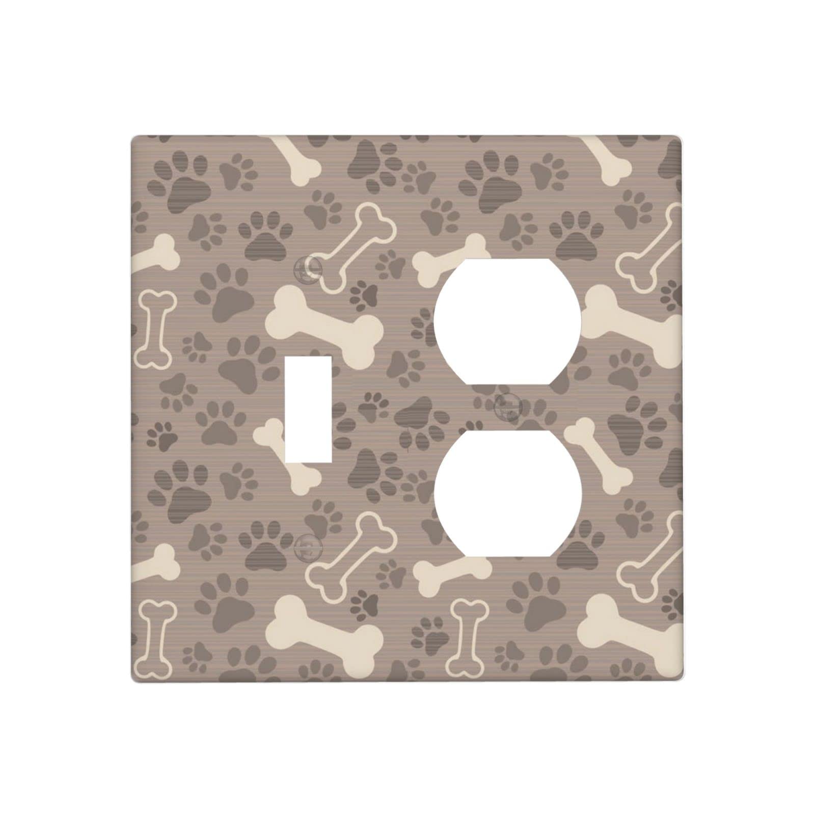 Decorative Dog Paw Light Switch Cover - 2 Gang 4.5