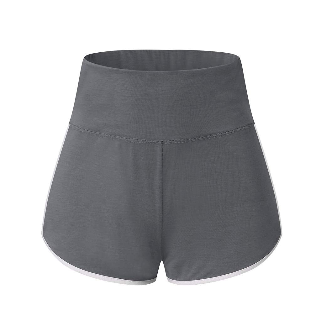 WUAI Women's High Waist Yoga Shorts - Plus Size Tummy Control Workout Running Athletic Bermuda Shorts & Leggings - Perfect for Yoga, Gym, Running & Casual Wear