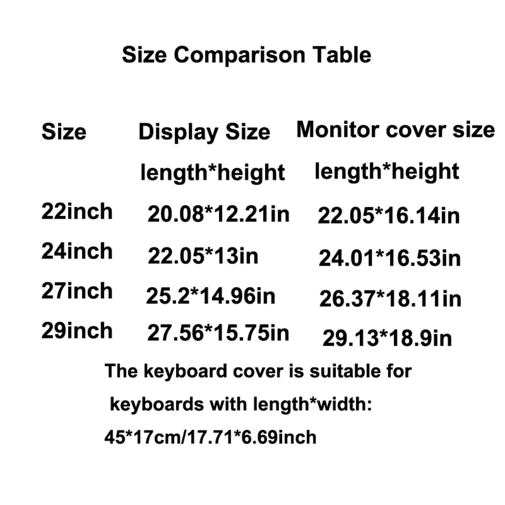3-Piece Computer Dust Cover Set for Monitor, Keyboard & PC Tower - Oxford Cloth Desktop Protector (27