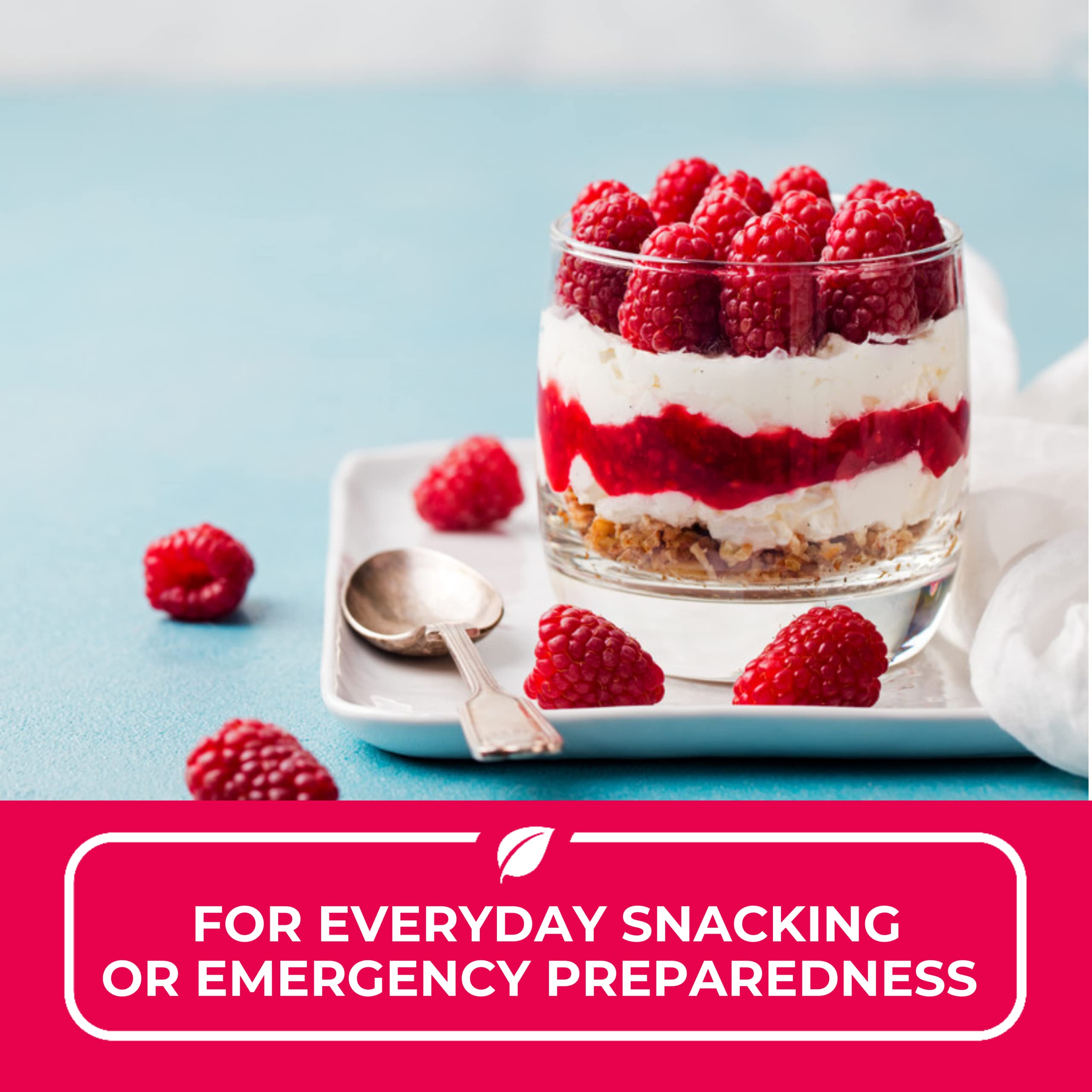Nutristore Freeze Dried Raspberries 4-Pack | 100% Natural Healthy Fruit Snacks | Premium Crispy Raspberries for Baking, Smoothies & Emergency Food | 25 Year Shelf Life | #10 Can 20 Servings | Perfect for Camping, Hiking & Survival Kits