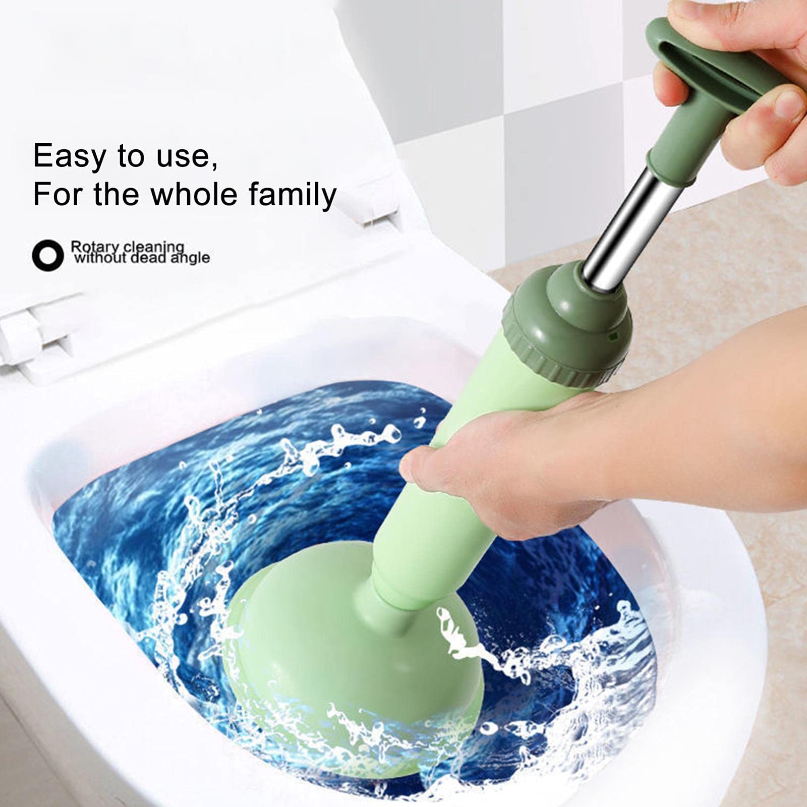 Powerful High-Pressure Toilet Plunger with Strong Suction - Drain Unclogger for Toilet, Sink, Bathtub & Shower - Pink Bathroom Plunger for Quick Clog Removal (Perfect for Homes, Hotels & Apartments)