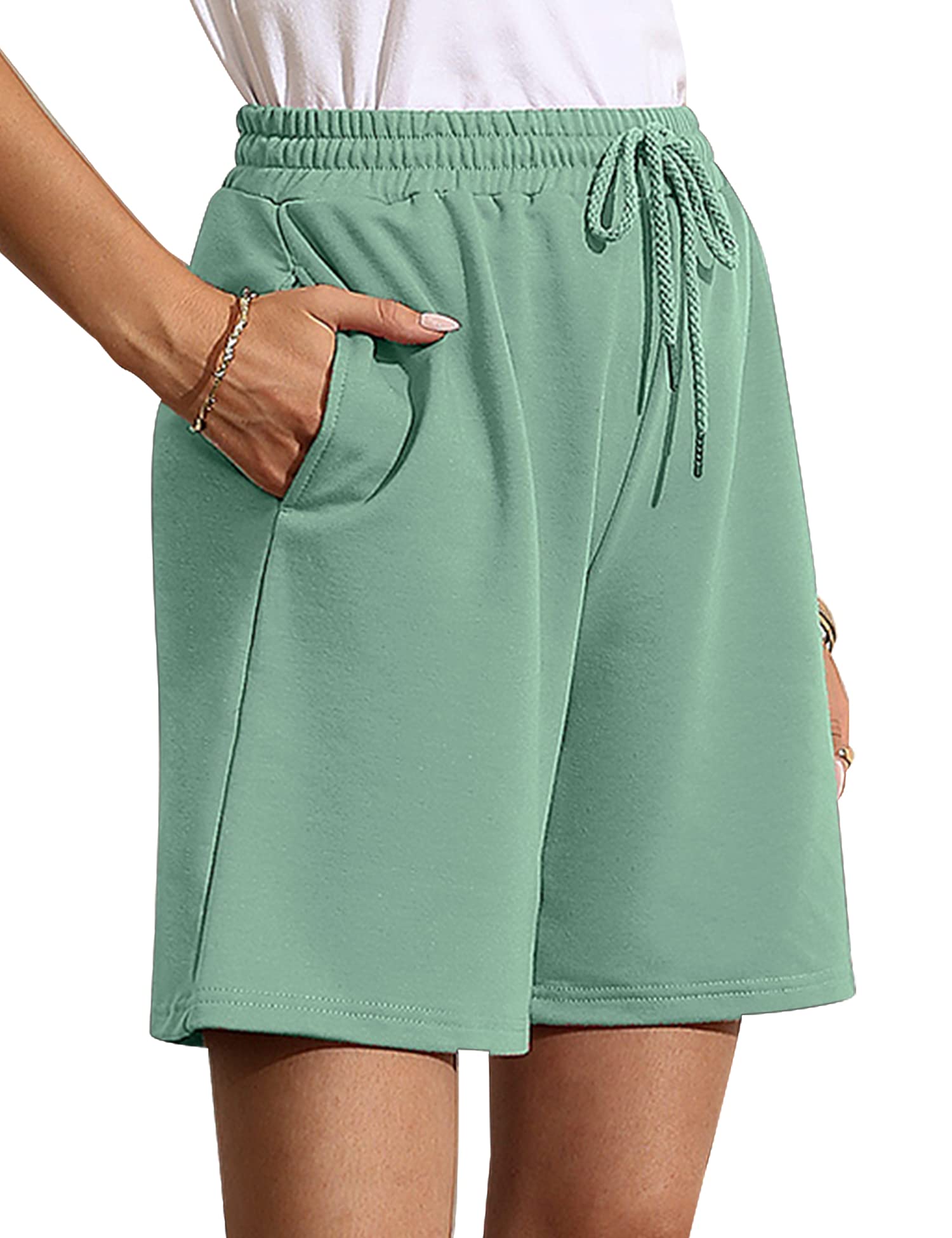Quenteen Women's Casual Summer Sweat Shorts - Athletic Gym Shorts with Pockets for Running, Hiking & Jogging | Loose Fit Comfort for Workouts & Outdoor Activities