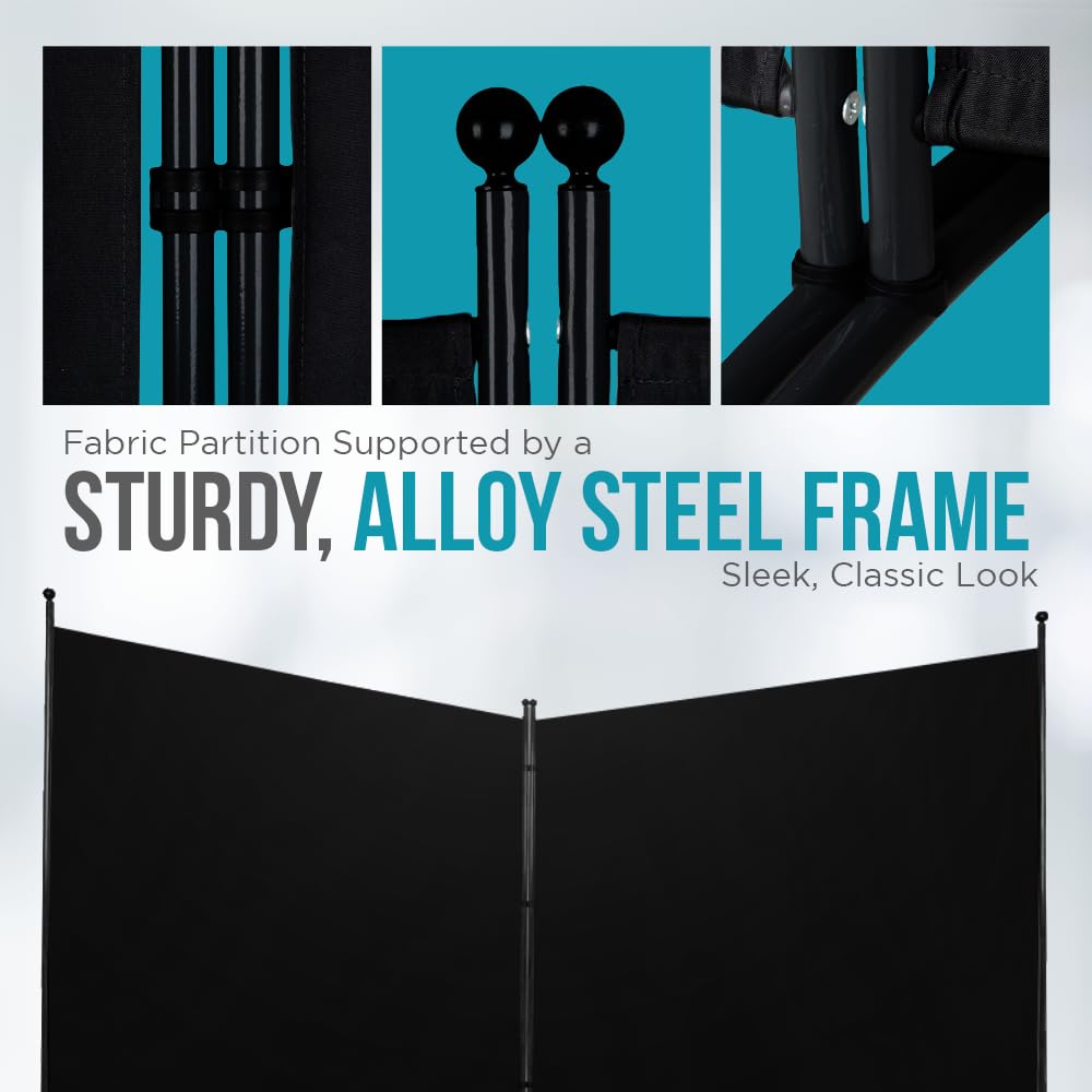 Steel-AID Triple-Panel Privacy Room Divider - 216