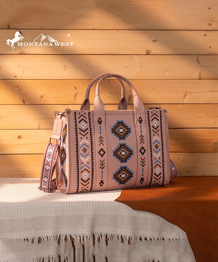 Montana West Aztec Retro Arrows Print Dual Sided Large Tote Bag for Women - Stylish Beach Tote, Work Bag & Everyday Carry Purse