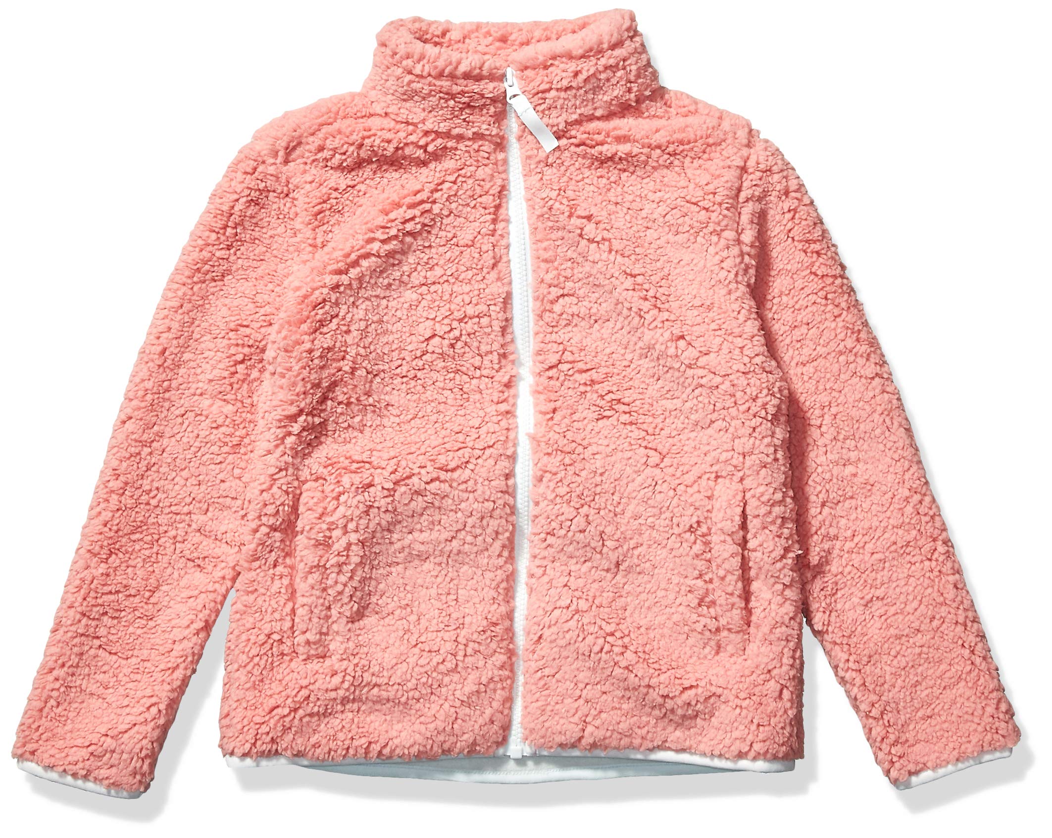 Amazon Essentials Girls & Toddlers Sherpa Fleece Full-Zip Jacket - Warm Winter Coat for Kids Outdoor Play, School & Casual Wear