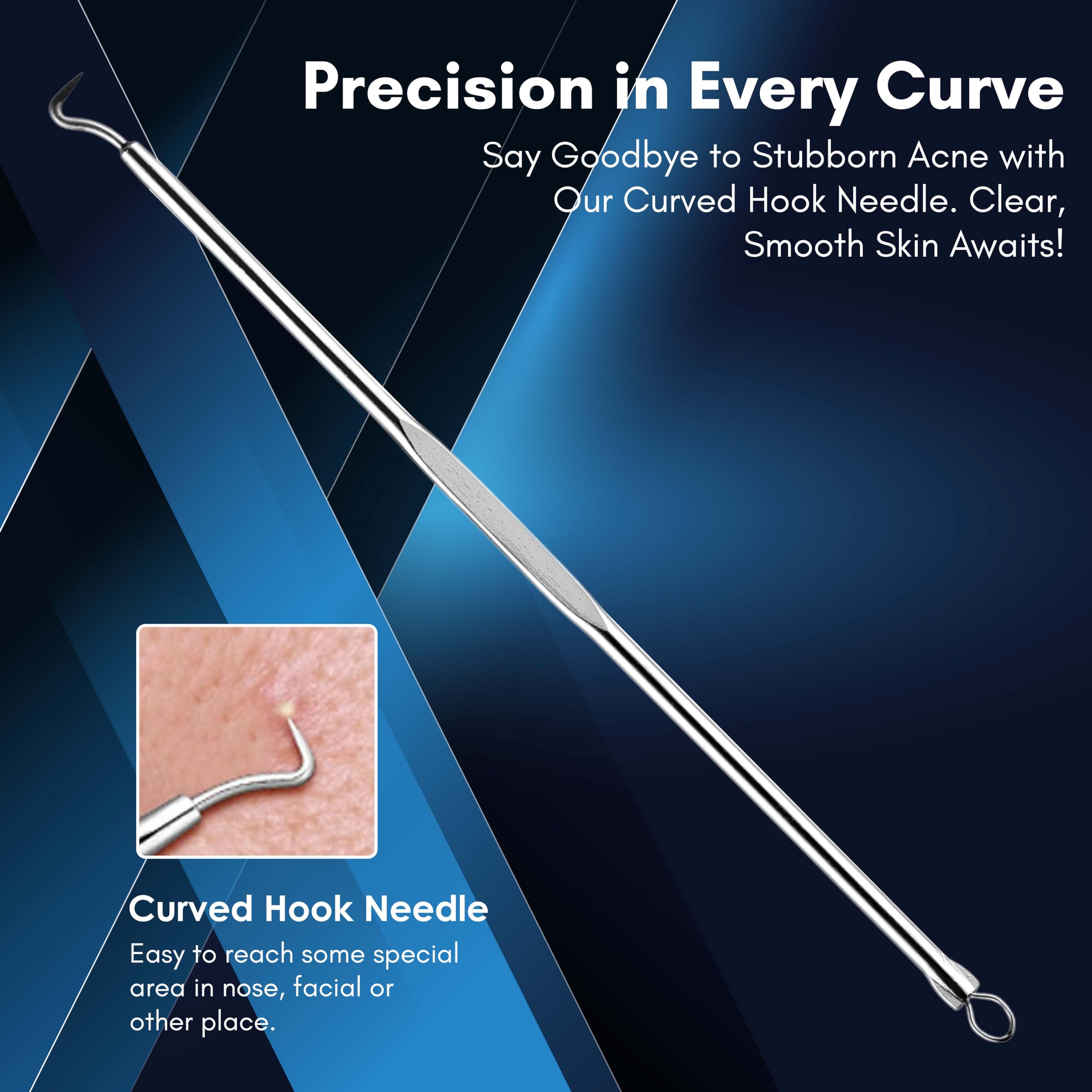 Beauté Secrets Blackhead & Acne Removal Kit - 4 Piece Stainless Steel Comedone Extractor Tools for Face & Nose - Pimple Popper Set for Women & Men - Perfect for Home Skincare & Blemish Treatment